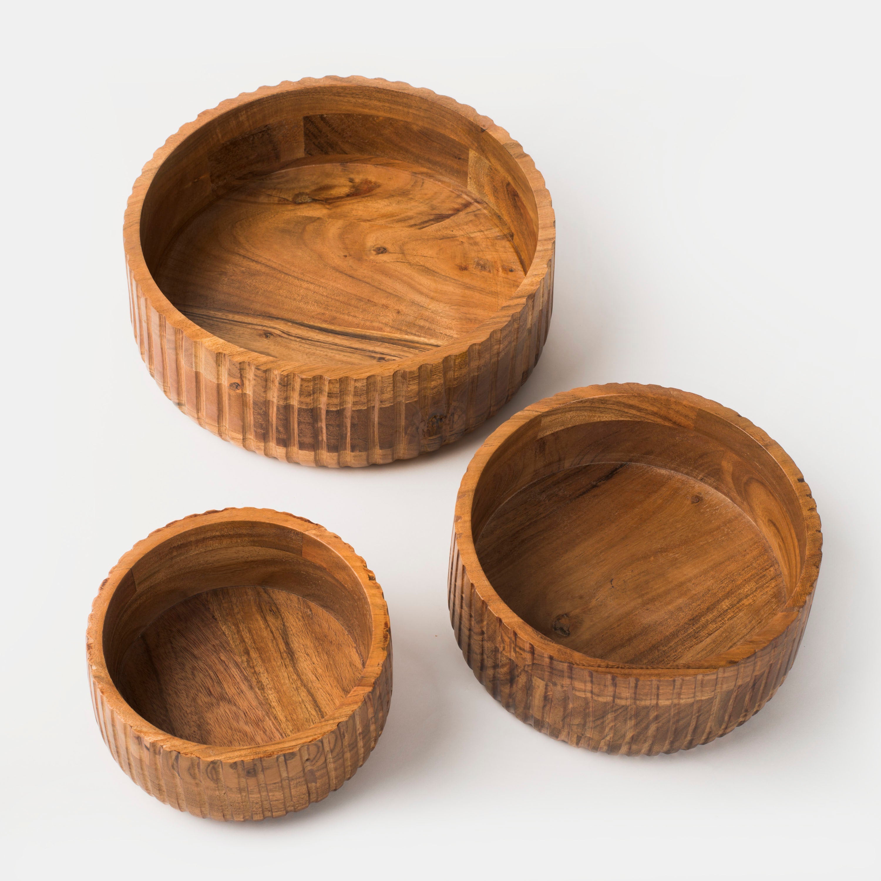 Etta Acacia Wood Bowls - Thumbnail 4