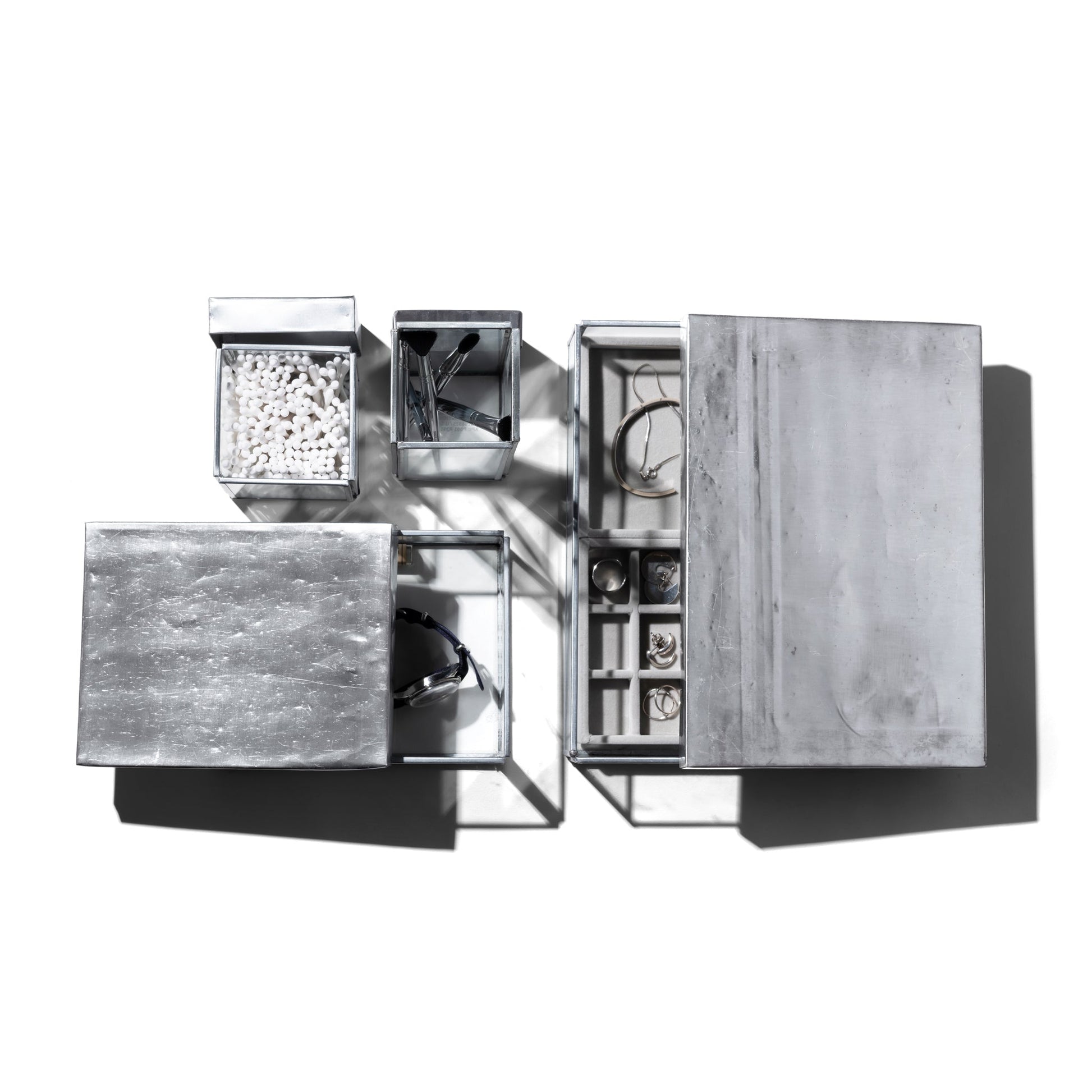 Glass Box W Recycle Steel Lid Jewelry 5