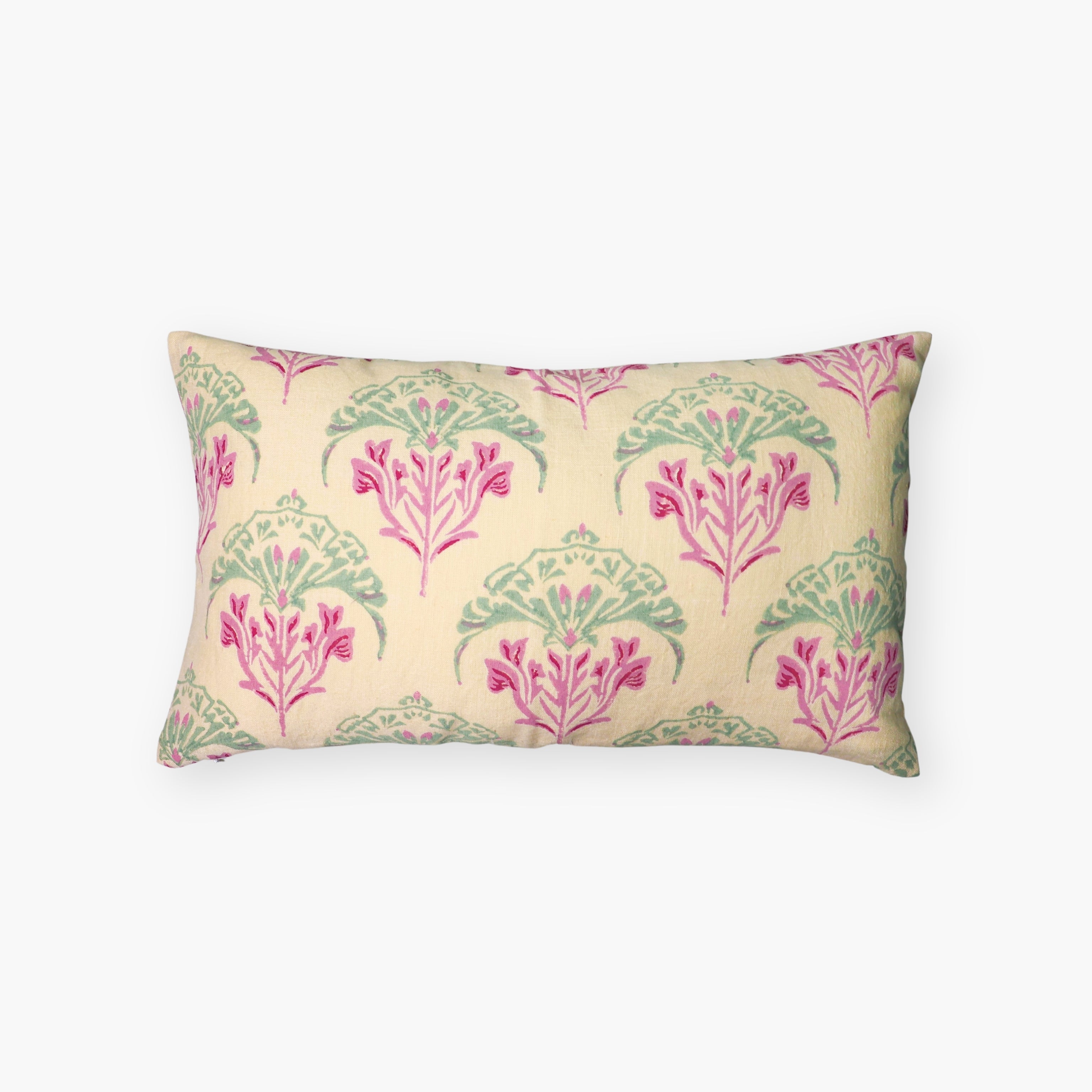 Soma - Lumbar Pure Linen Throw Pillow Cover - Peach