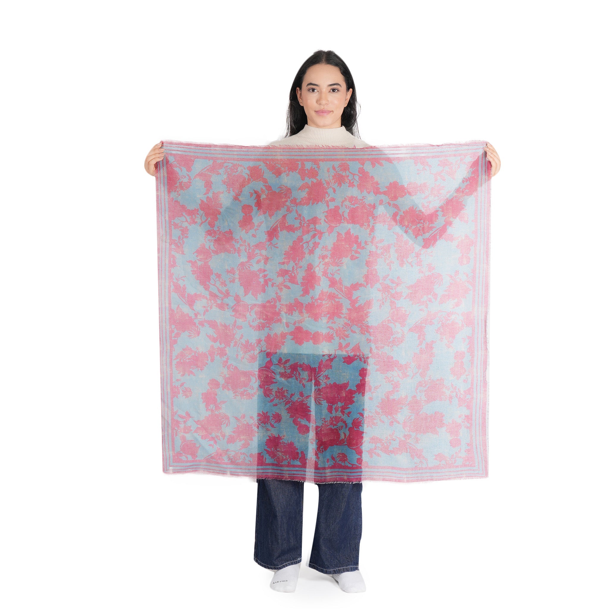 Garden Whisper Lightweight Scarf - Mineral Red