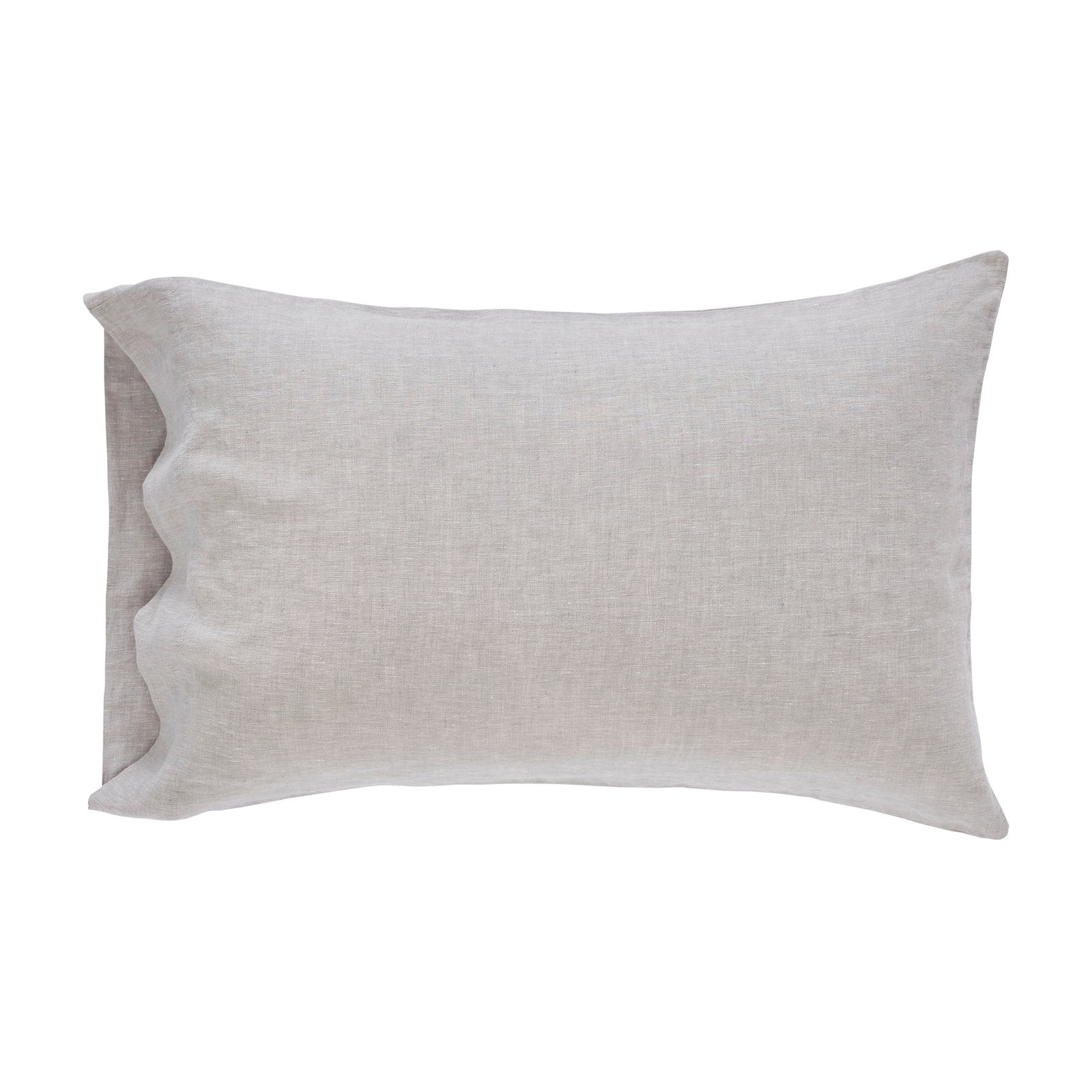 AKP-516-2040_1|Light grey 100% Linen sheets pillowcase. Soft, breathable, and elegantly textured bed linen for comfortable sleep.