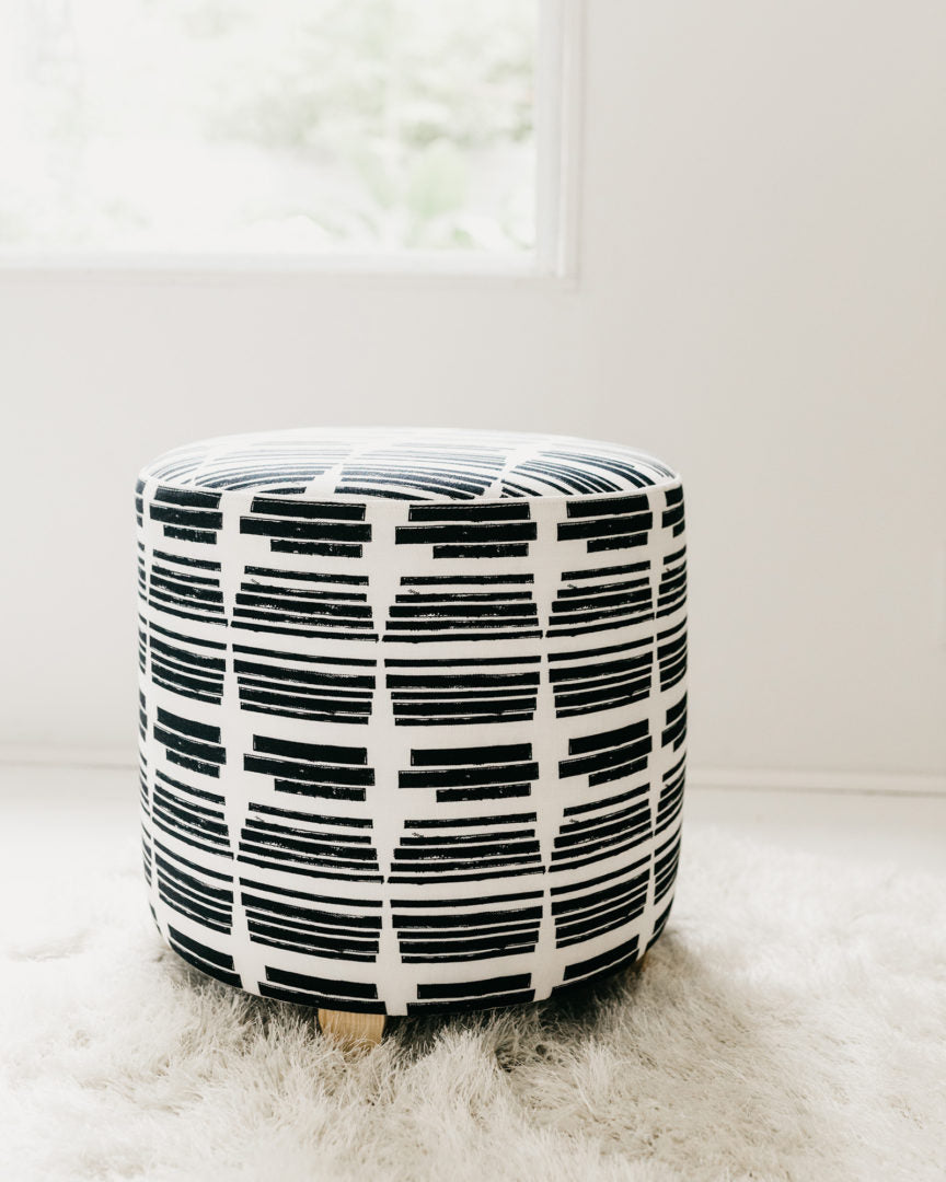 Marguerite in Clairvoyant Large Round Ottoman - at300nelson