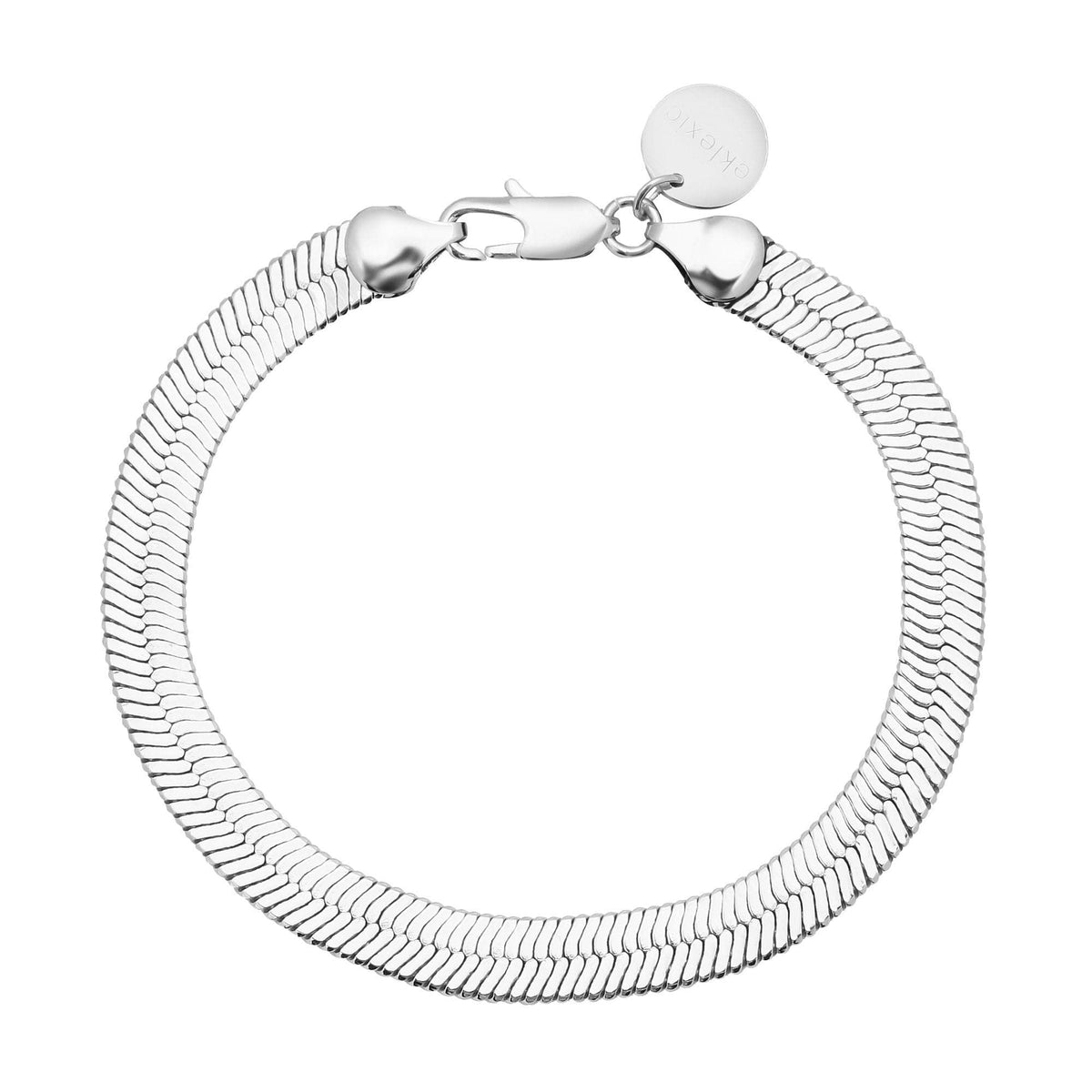 Silver herringbone bracelet with lobster clasp on the 7mm Viper Chain Anklet product