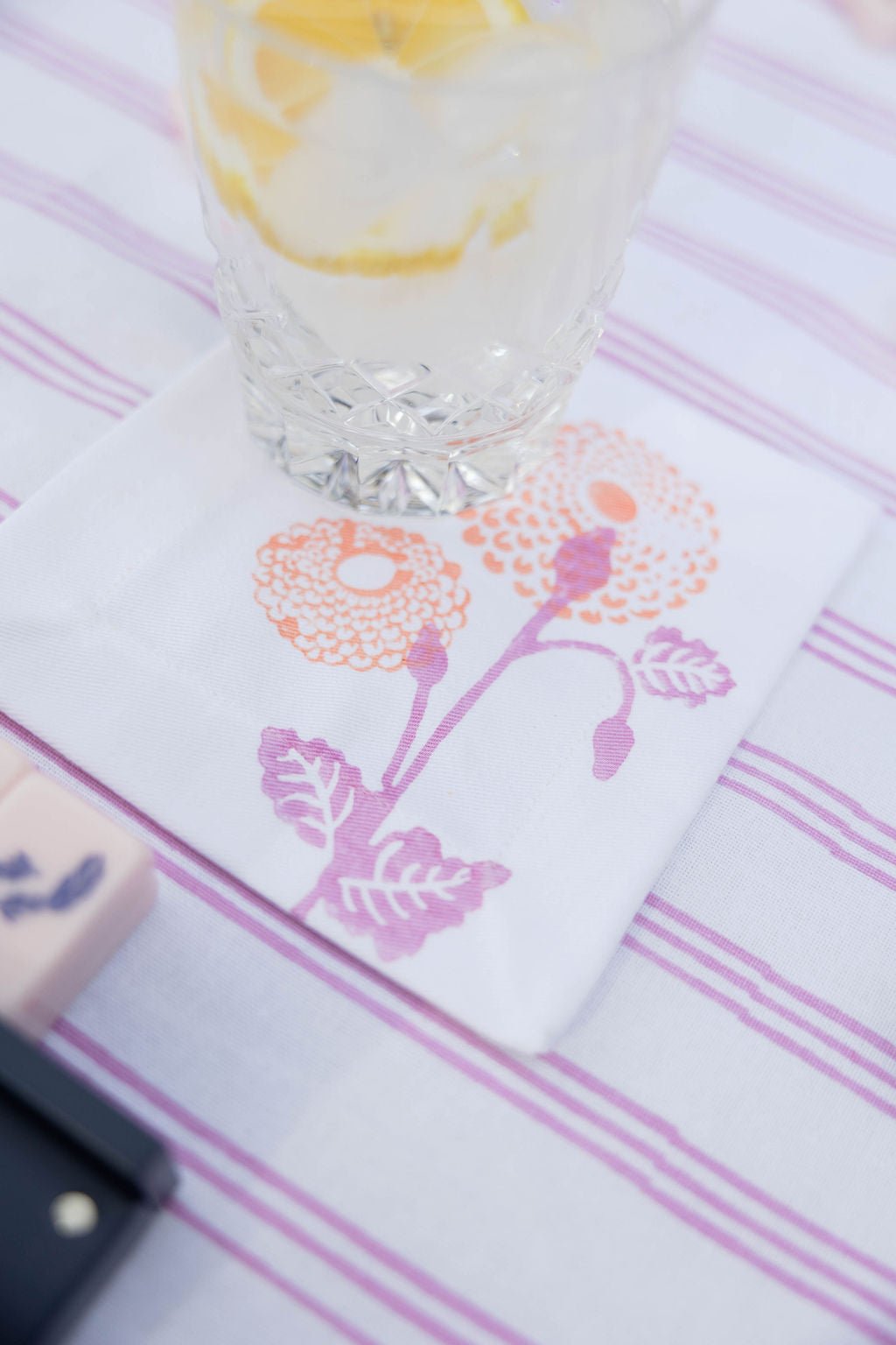 Cocktail Napkins (set of 4) - Marigold - Lilac & Melon - The Mended Company