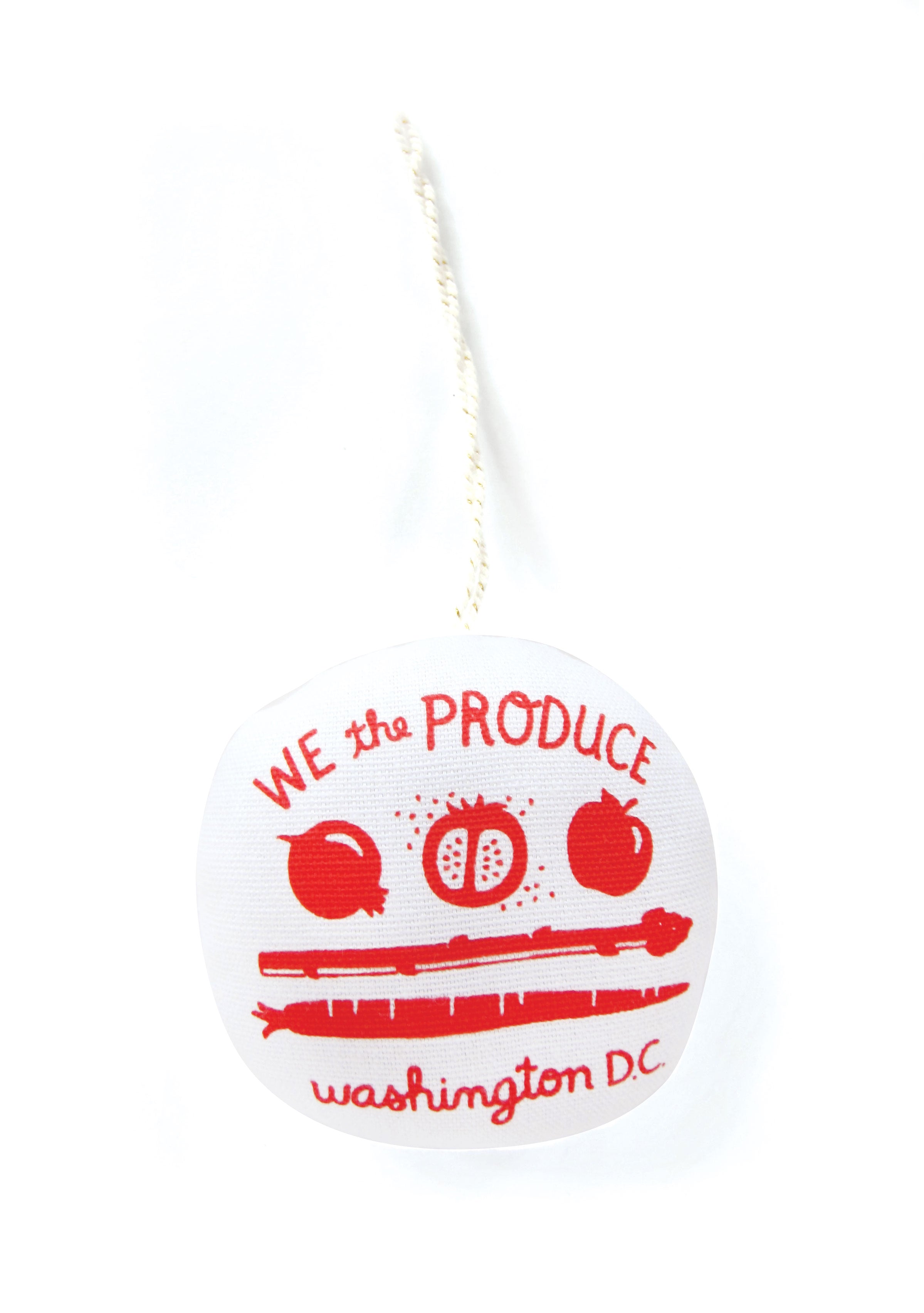 Soft ornament with a DC flag design, featuring the phrase 'We the Produce" 