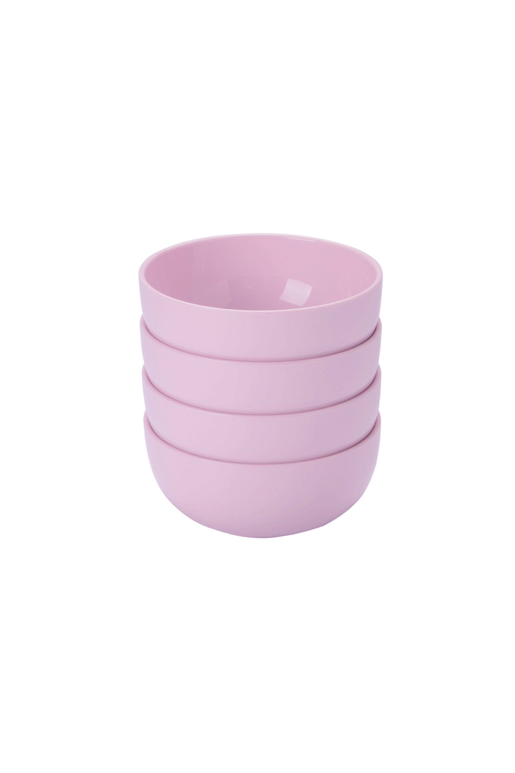 Set of four pastel pink bowls