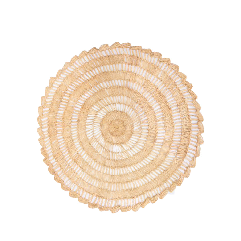 Buriti straw placemat handwoven from natural Brazilian palm fiber in natural by Talah Home