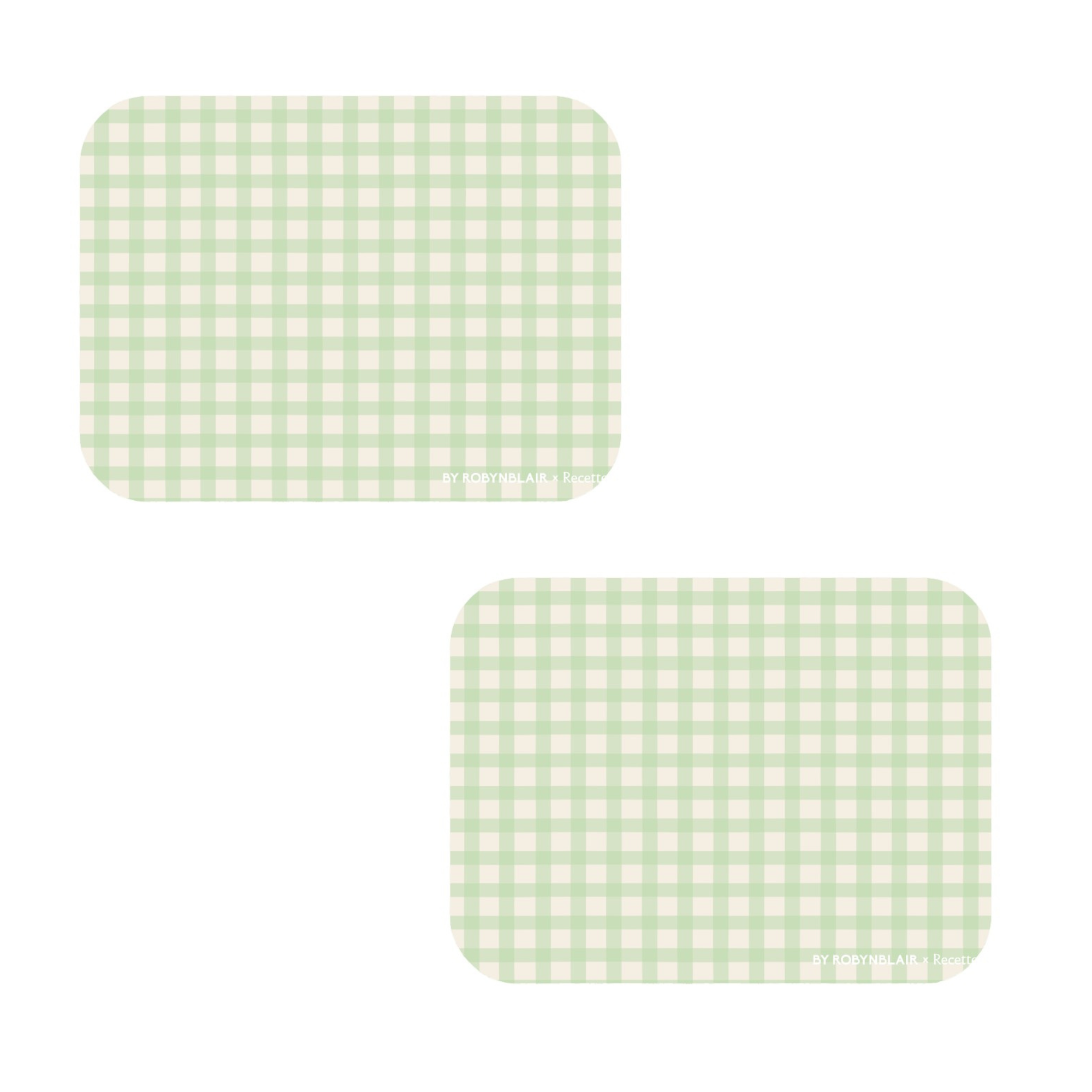 2 Placemats | Green Gingham |  by robynblair x Recette