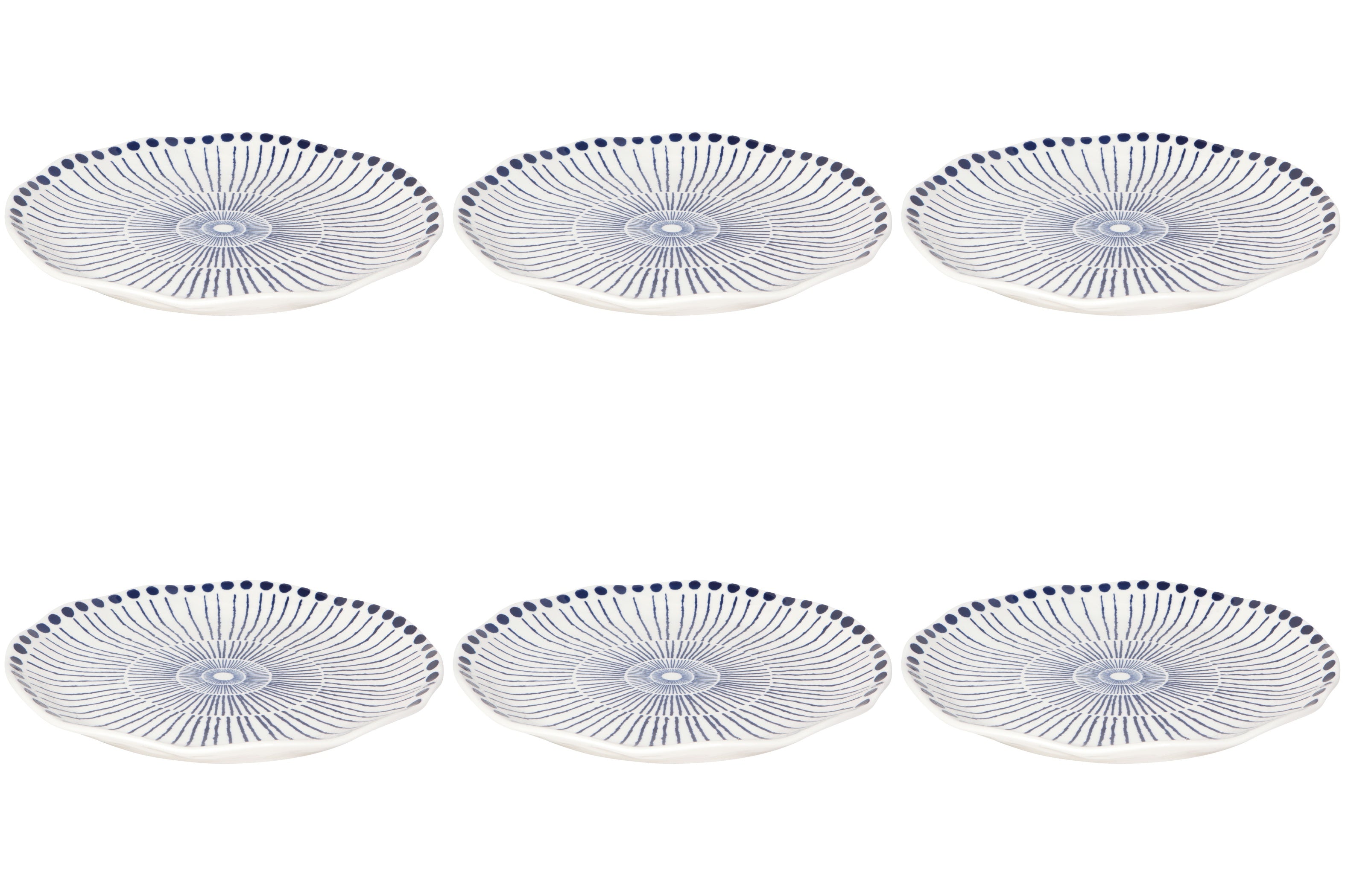 Set of 6 Sprout Stamped Plate 10 inch