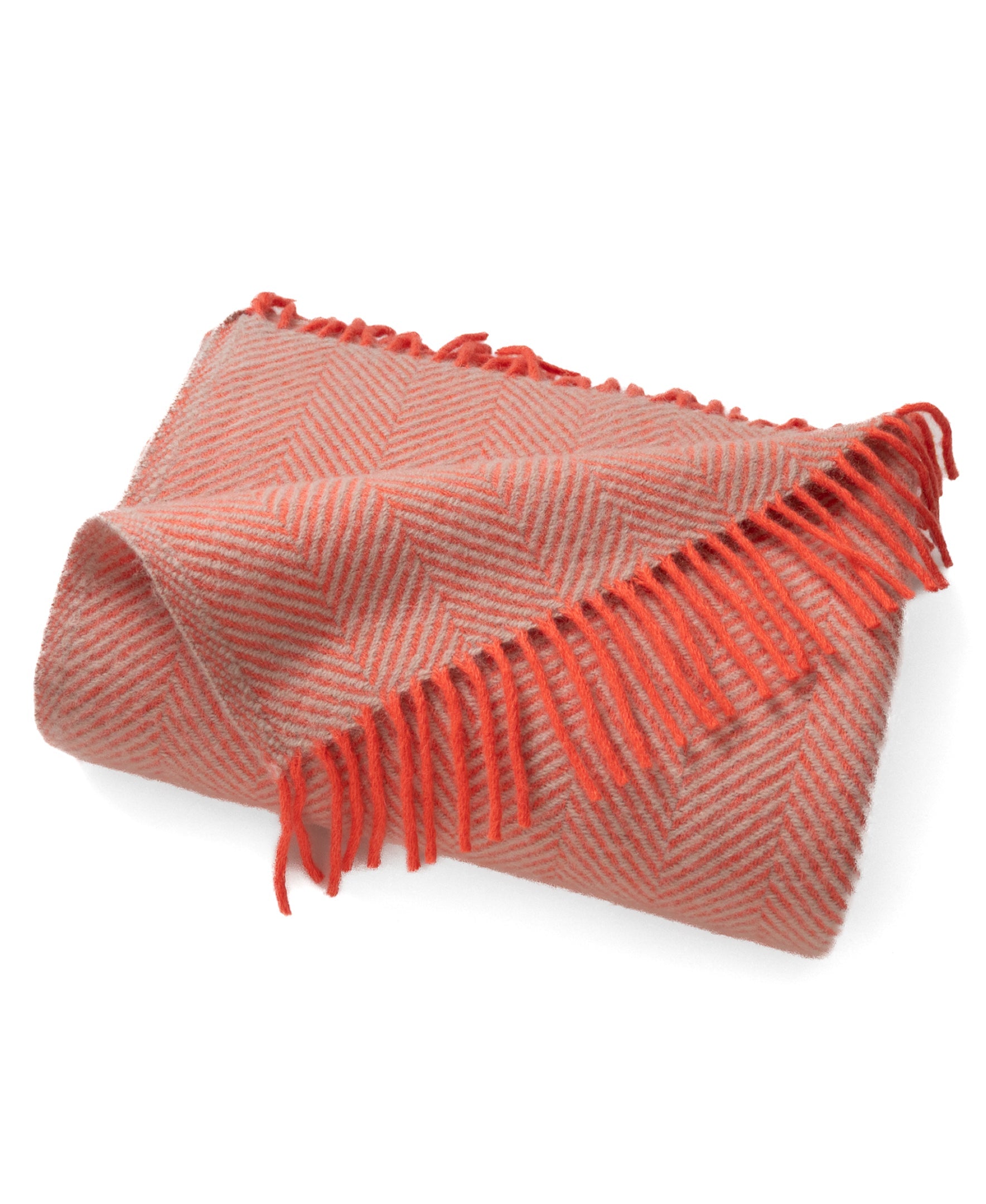 Highland Tweeds Herringbone Pure New Wool Throw ~ Flamingo ~-Throws and Blankets-[bar code]-Prince of Scots