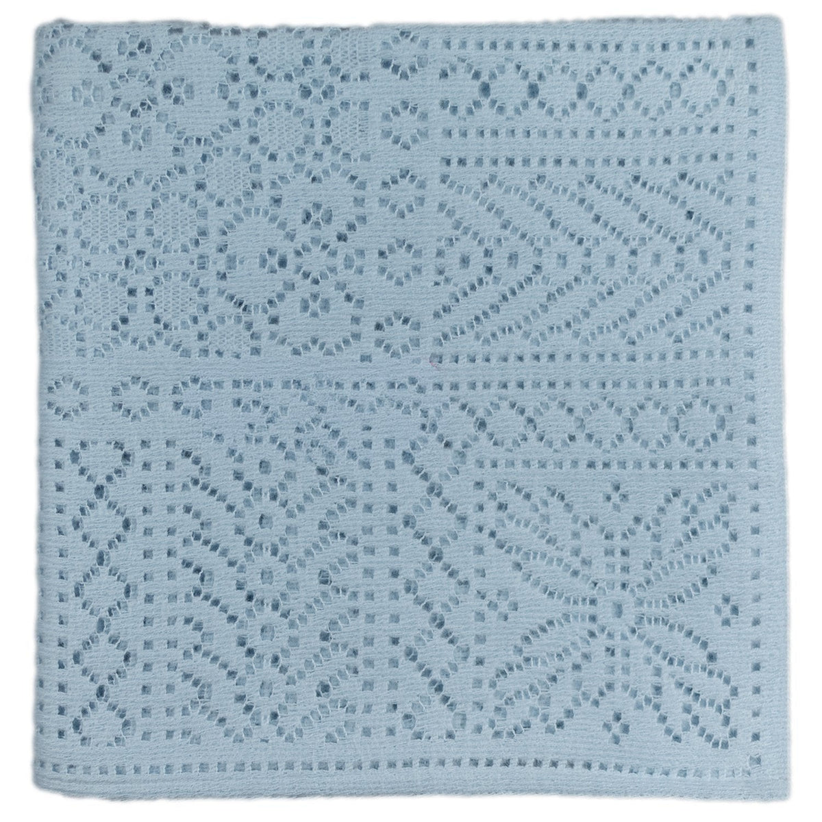 Southampton Home Lace Weave Baby Shawl ~ Blue ~-Gifts-[bar code]-Prince of Scots