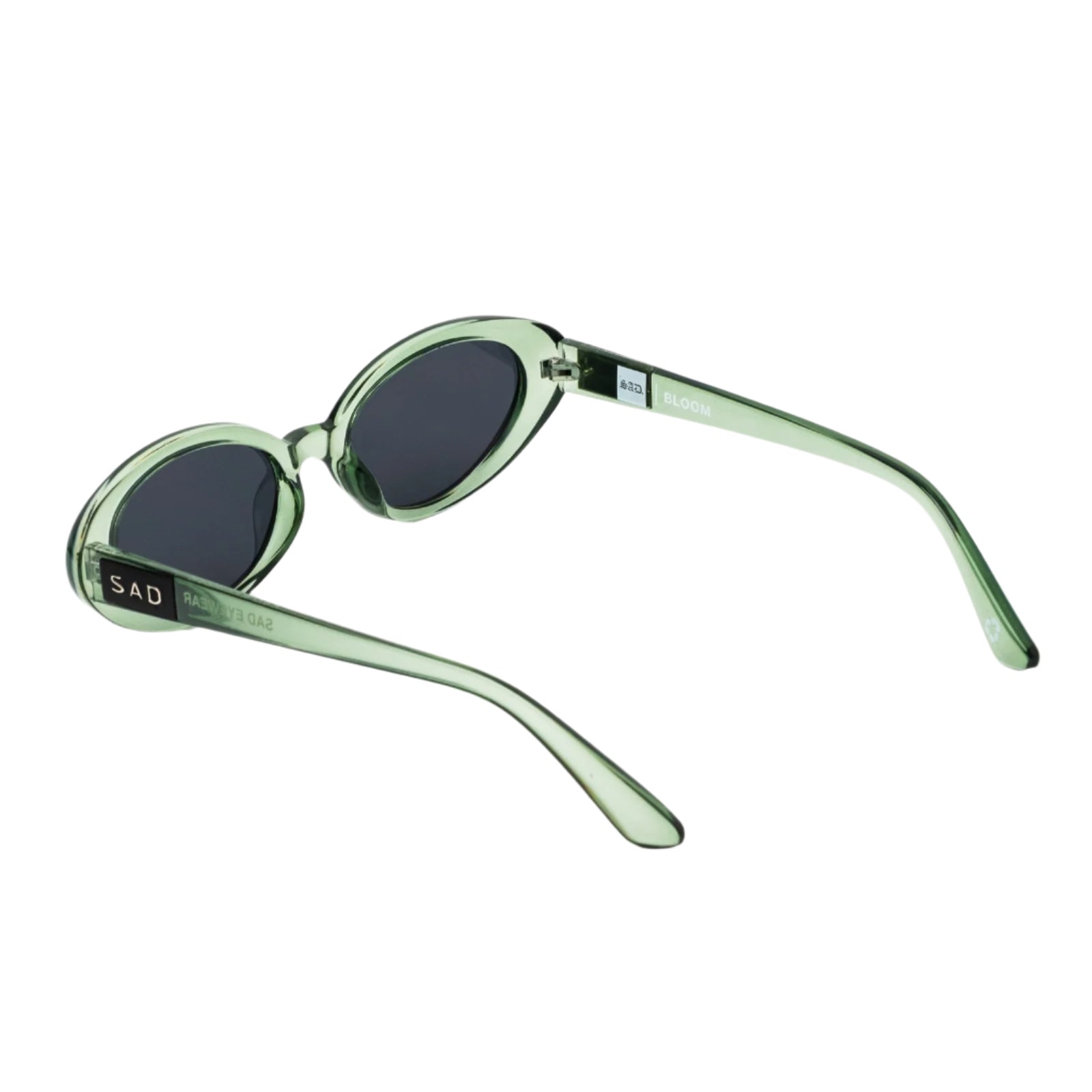 Sad Eyewear Bloom oval sunglasses in sea glass green with tinted black lenses
