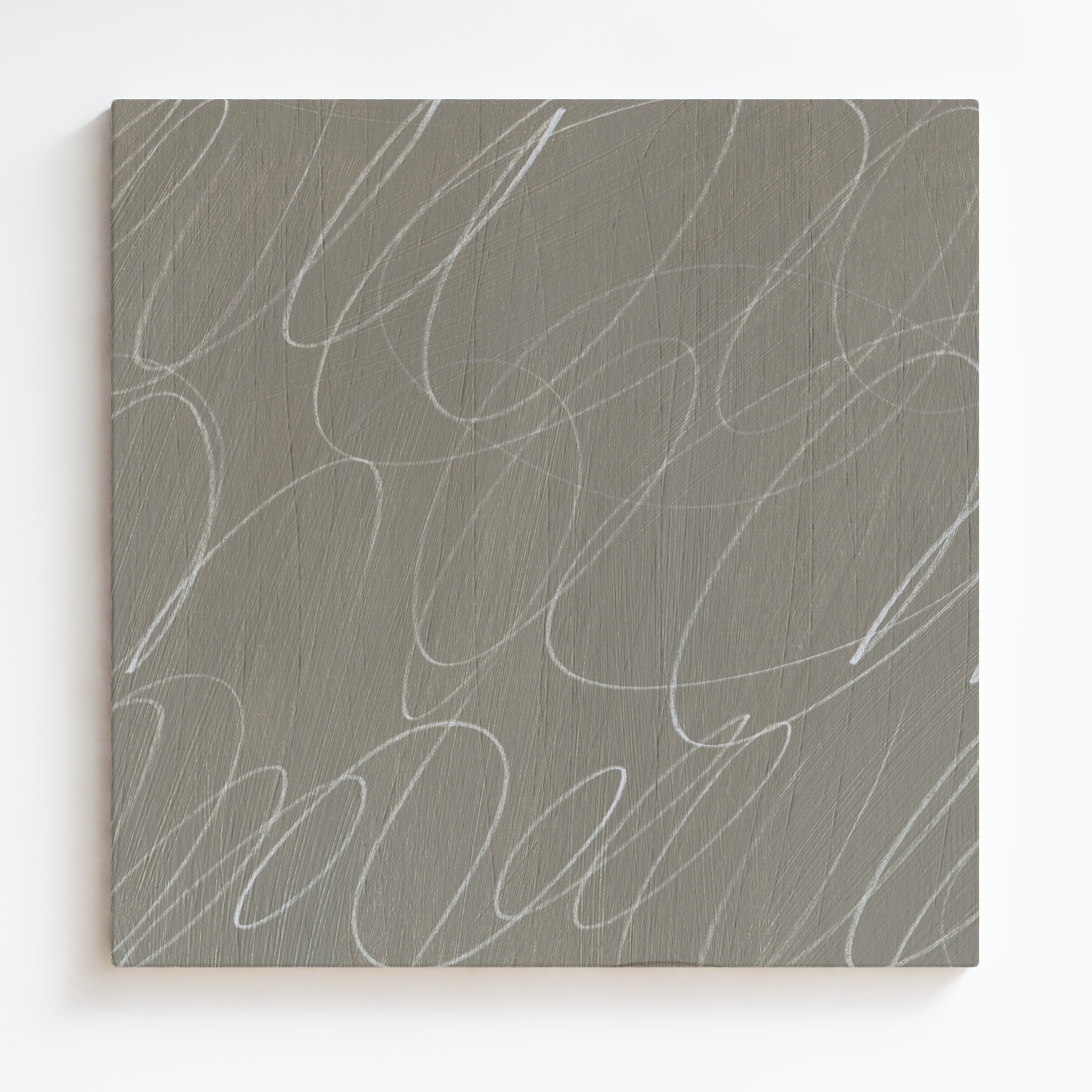 Gestural Marks in French Linen Square Canvas Wall Art