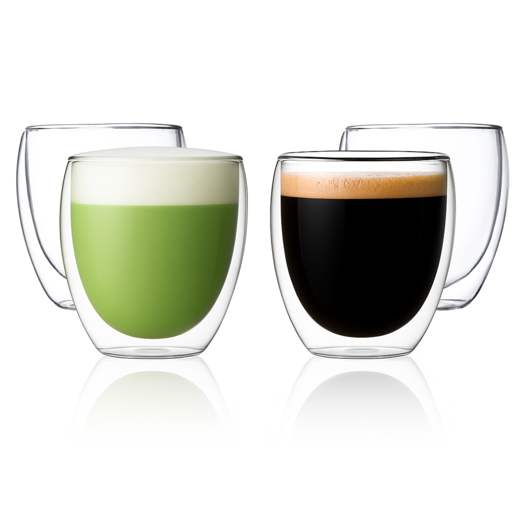 Double Wall Glass Coffee Mugs Cups 8.5oz 12oz insulated