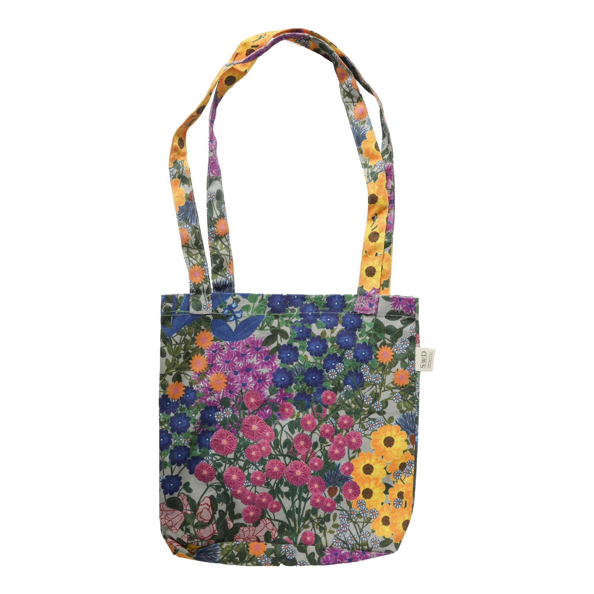 Blue Floral Tote Shoulder Bag