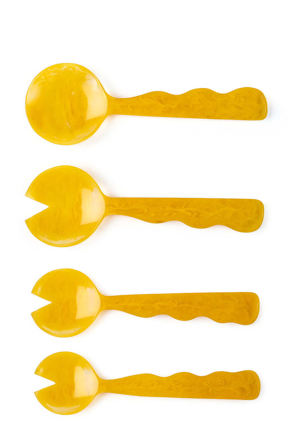 Resin Salad Server- Mustard , 12.40 x 3.93 Inches - Set of 2 , 2 Quantity