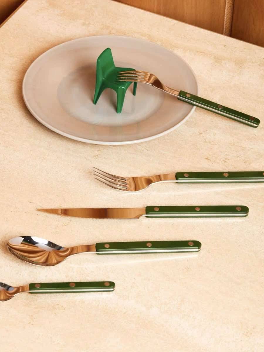 Set Of 10 Pcs French Dopamine Flatware - Bistrot Cutlery Silverware Set ( $3.99 Each ) - Set Of 10 Pcs French Dopamine Flatware-Orange - INSPECIAL HOME