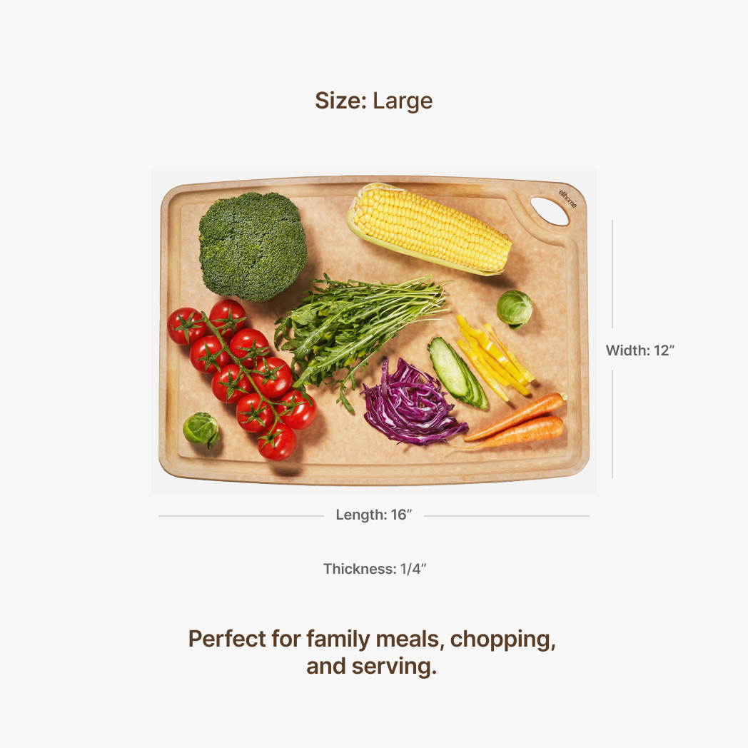 Elihome Classic Series Large Cutting Board dimensions - 12" x 16" x 1/4"