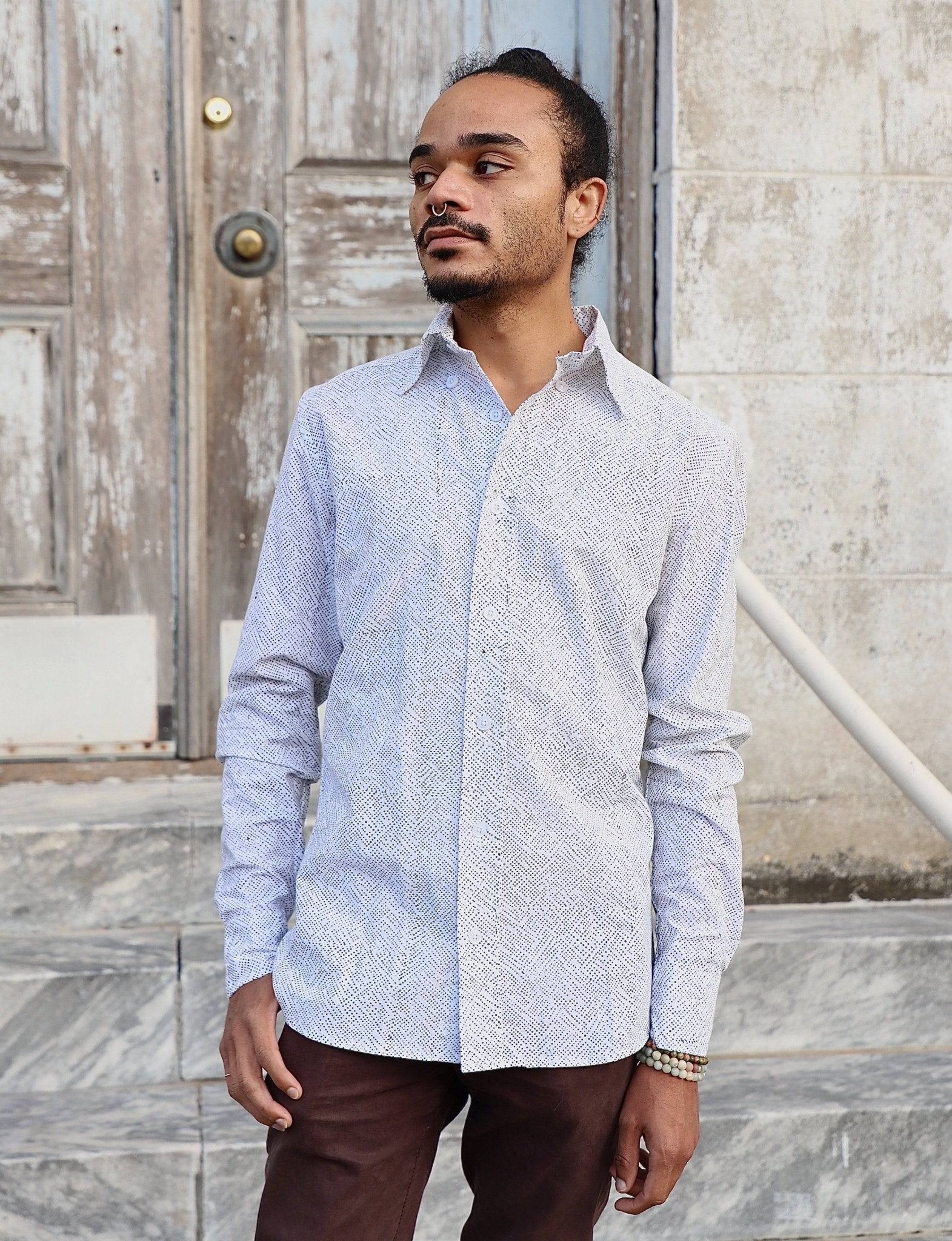 Avery Organic Cotton Men's Button Down Shirt - Passion Lilie