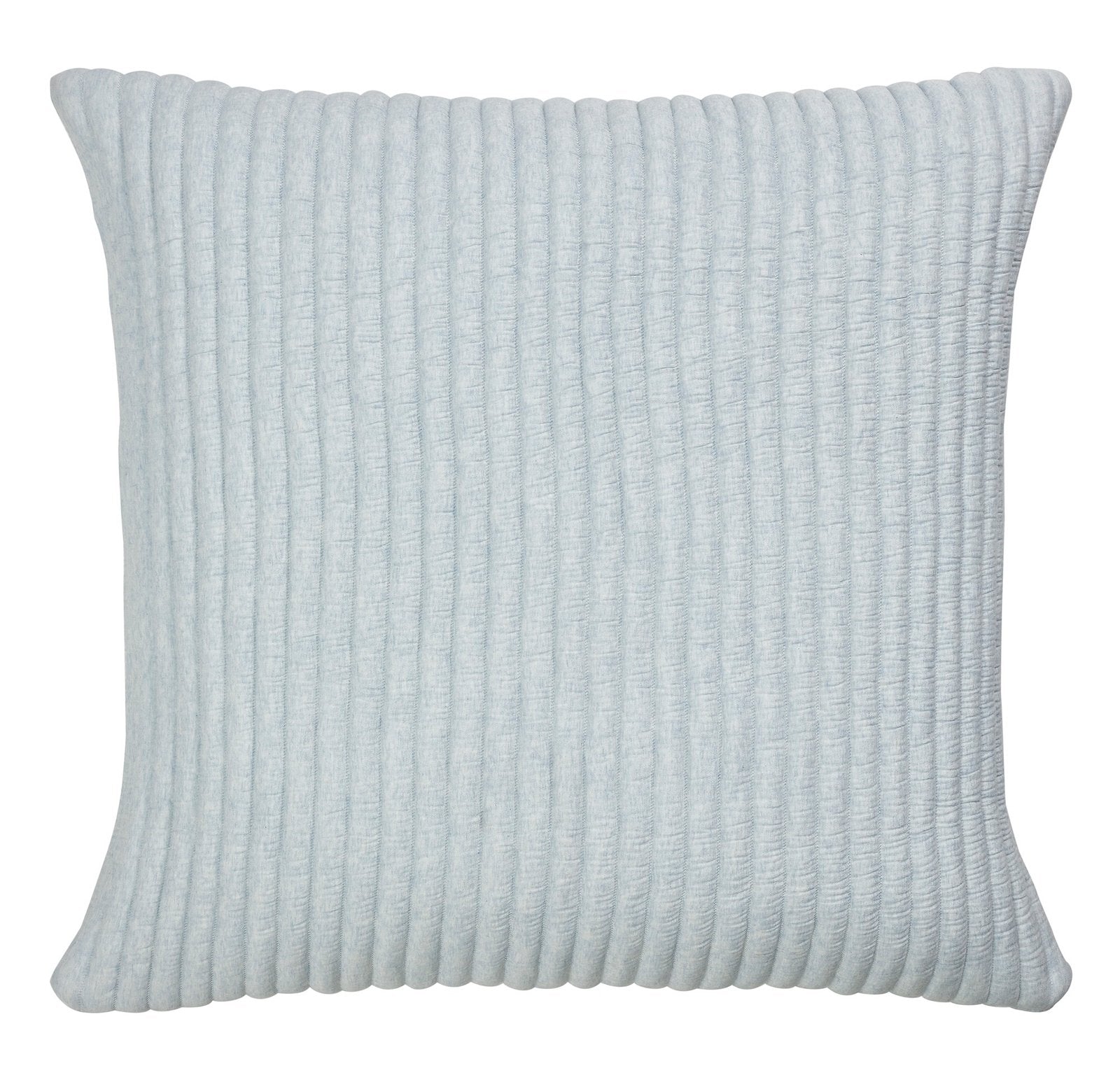 ES-369-2626_1|Plush light blue ribbed quilt, offering a cozy and inviting texture with distinct vertical stripes for contemporary bedroom decor.
