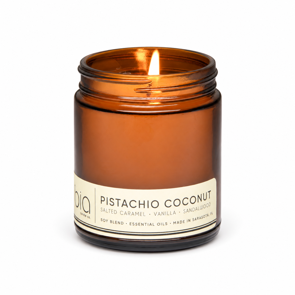 Pistachio Coconut Soy Blend Candle — Vanilla, Salted Caramel & Coconut