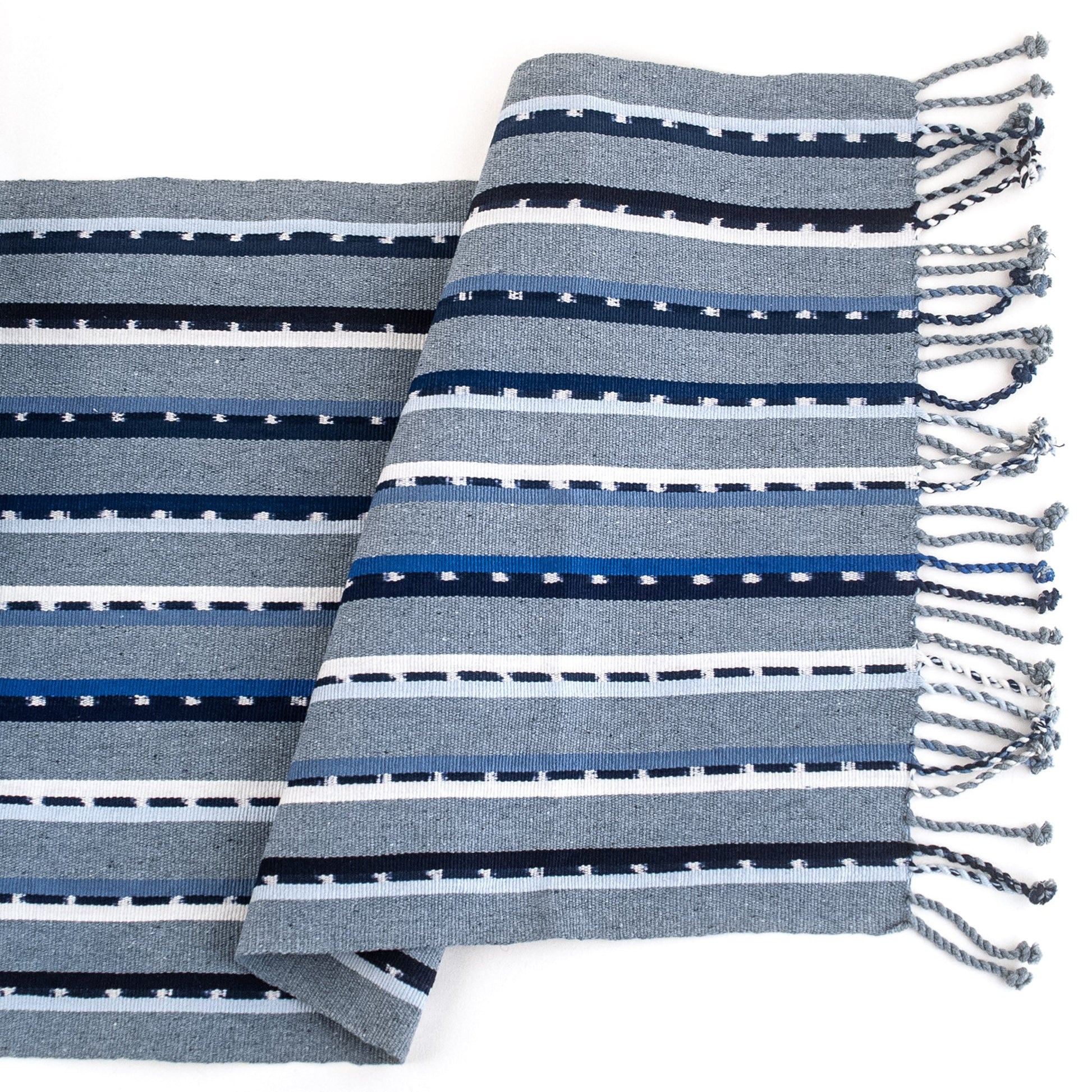Recycled Denim Solola Table Runner | Mayan Hands