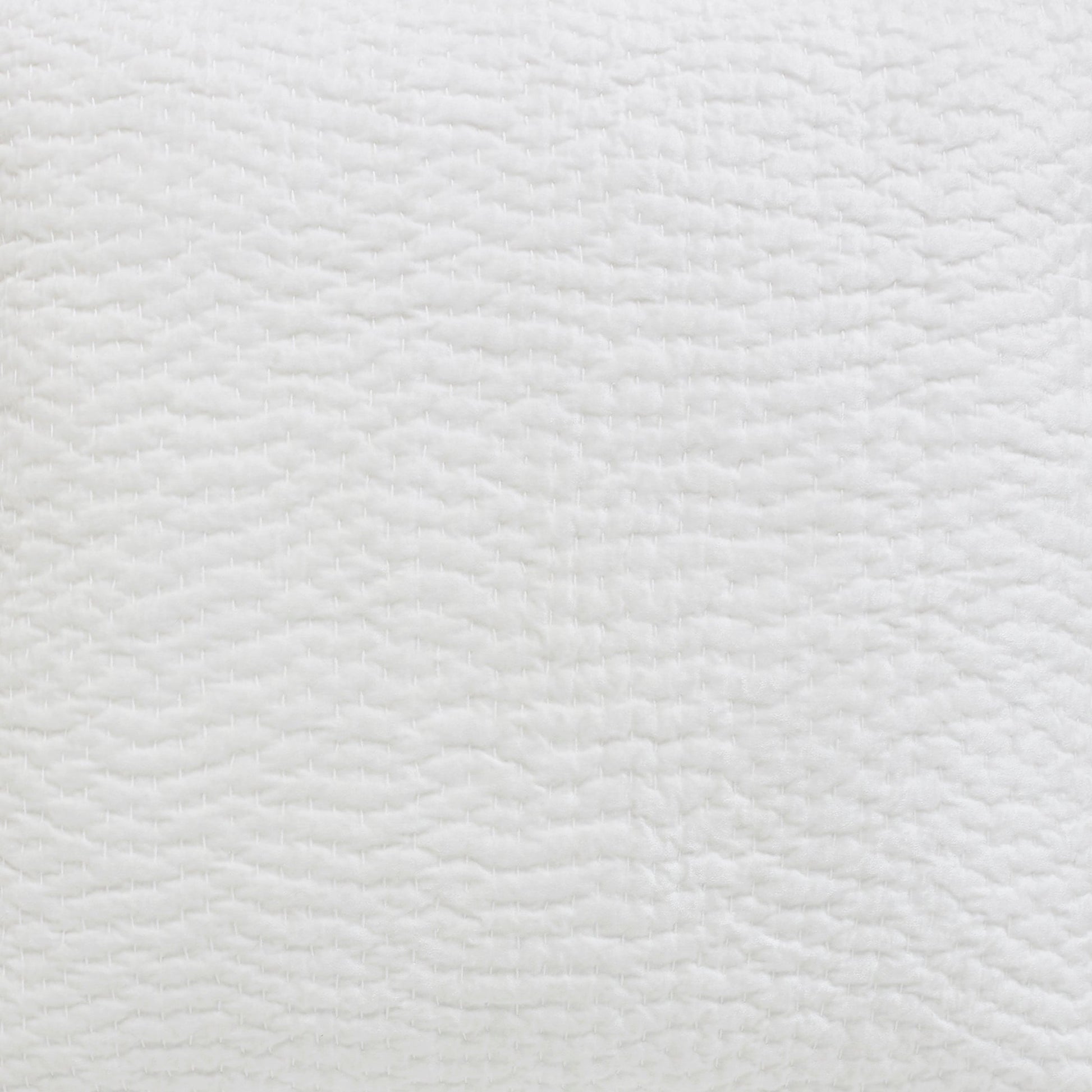 CL-182-9496-LOT1_7|Close-up of a luxurious white textured waffle weave coverlet fabric, highlighting its intricate soft design.