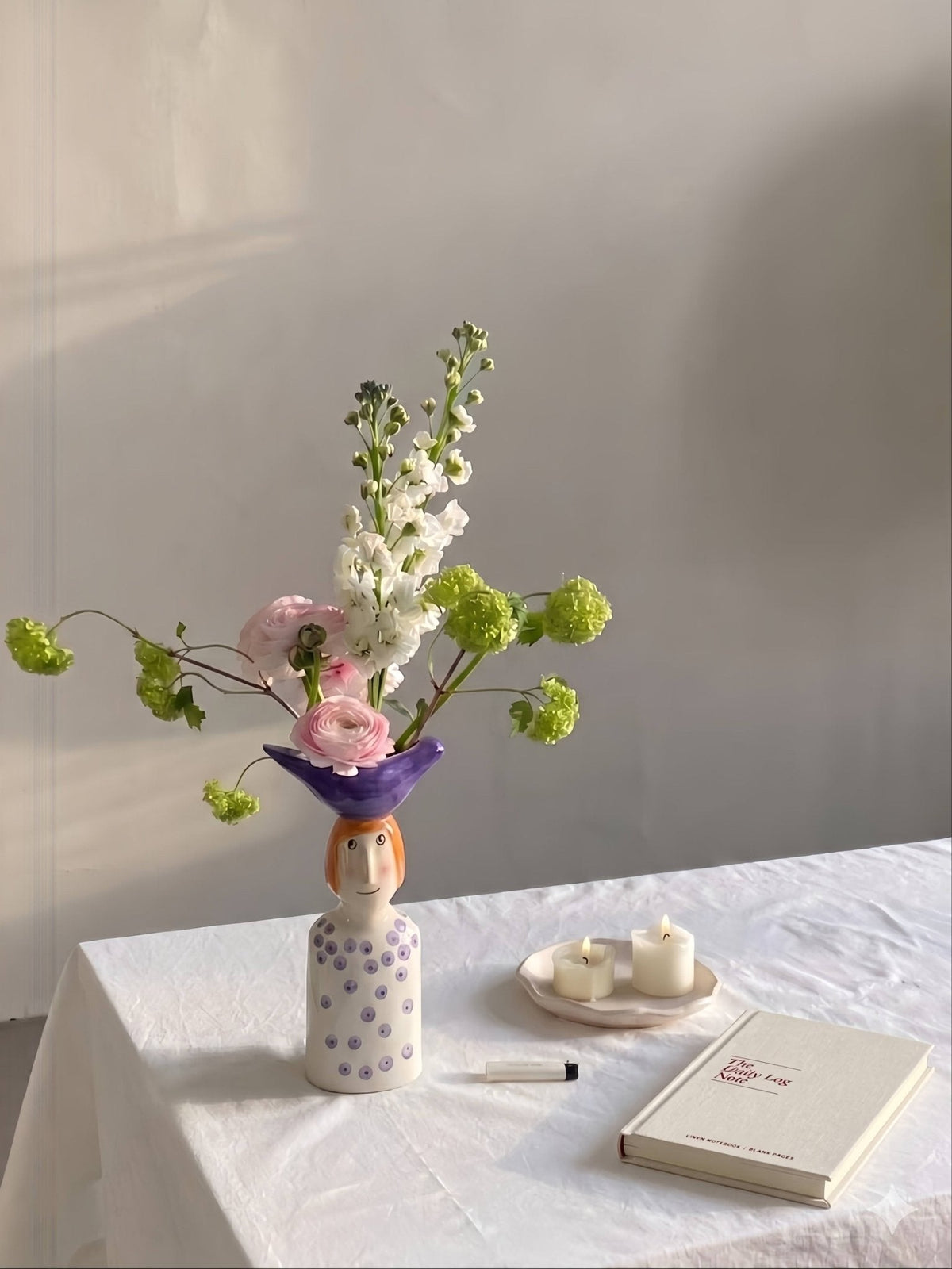 Couple Ceramic Flower Vase – Cute Whimsical Decor for Eclectic Shelf & Table -Vases- Couple Flower Vase-Lil Boy - Inspecial Home