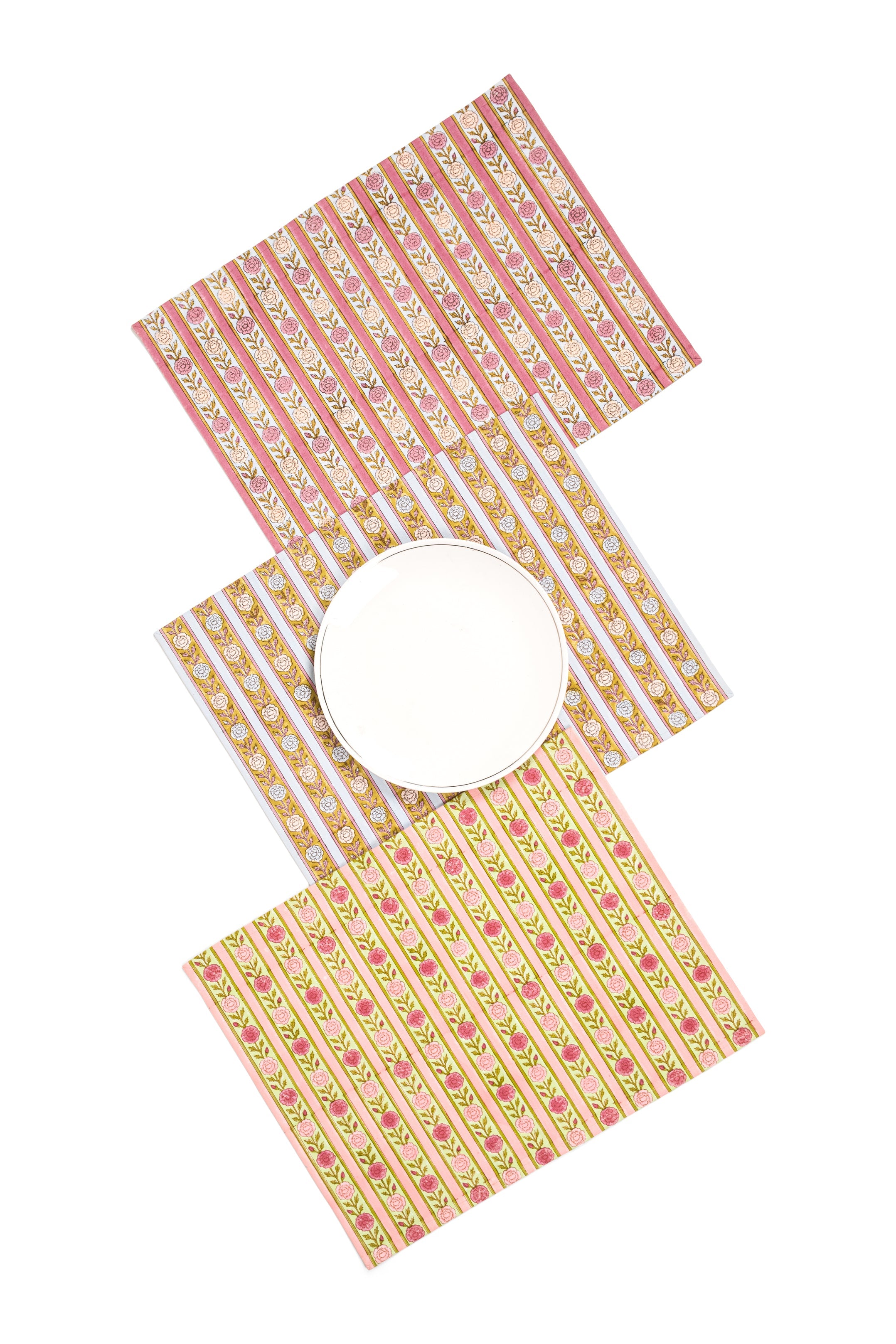 Vintage Floral Stripes Placemat