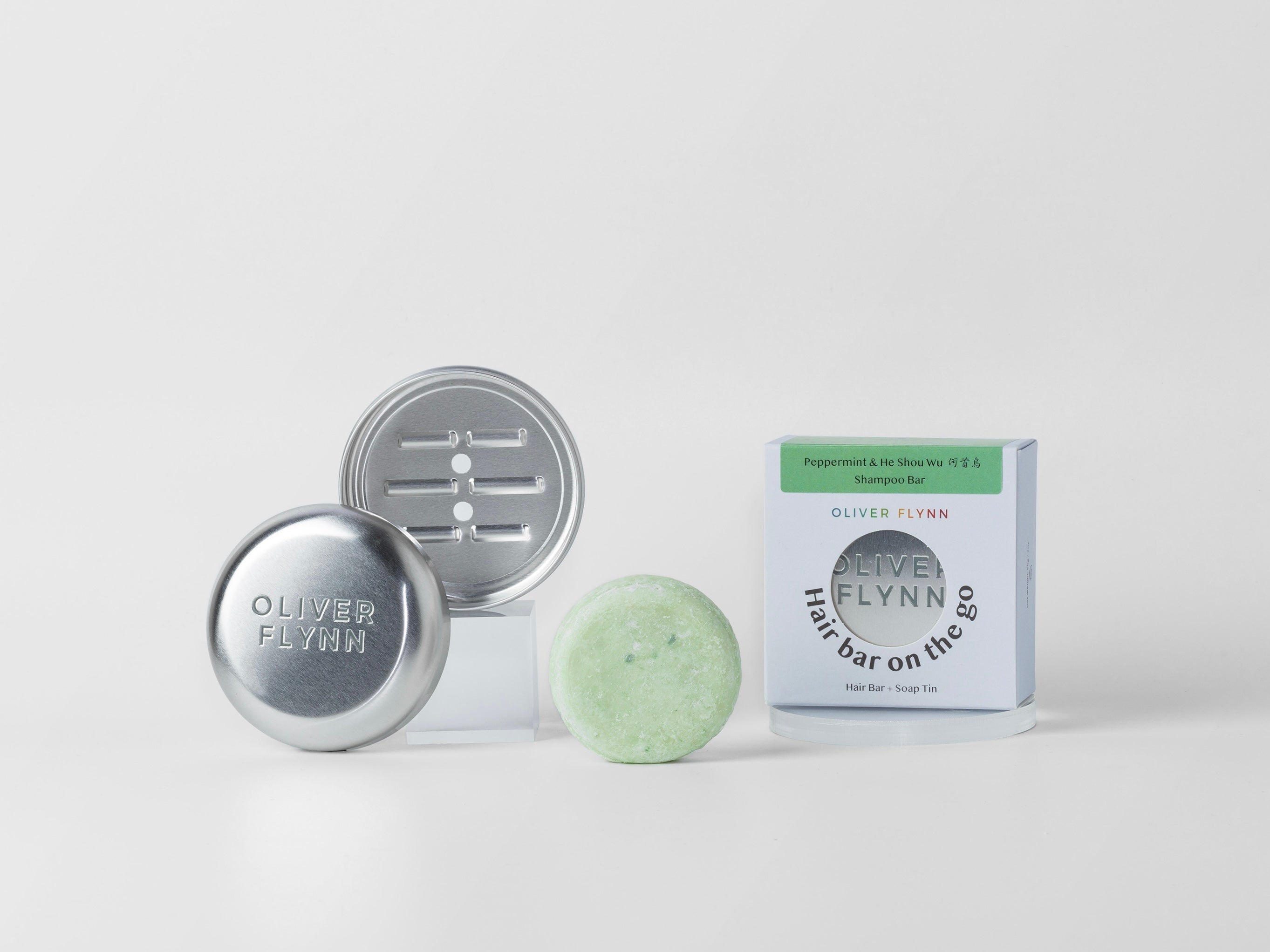 Peppermint Shampoo Bar and Conditioner Bar Travel Bundle- For Fine Hair & Sensitive Skin