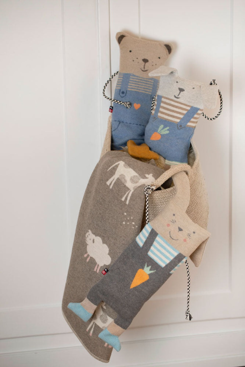 JUWEL baby blanket "farm life" in . Blanket made by David Fussenegger , a family-run mill in Austria.