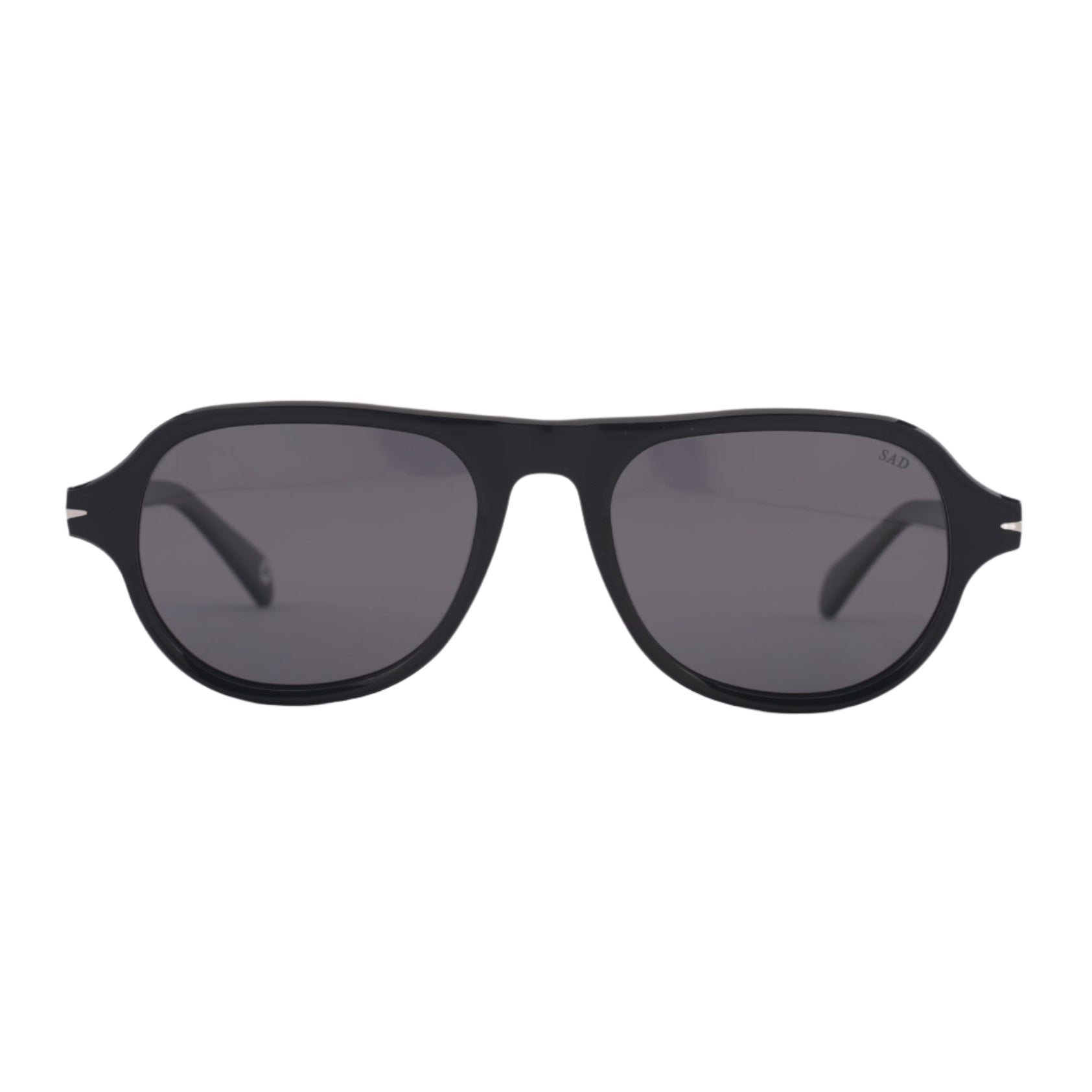 SAD Eyewear Ash premium square sunglasses in black with polarized UV protection lenses
