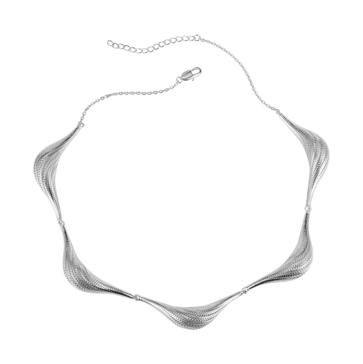 A sculptural pendant that traces the Flow motif - smooth, then opening into parallel ridges - sized for everyday layering or a refined solo statement.