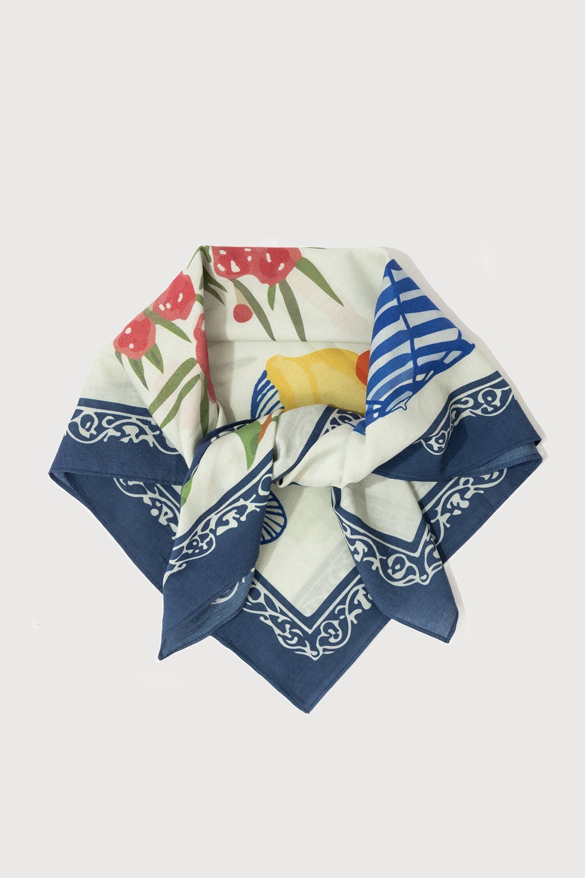 Summer Motif Bandana - Ivory Multi