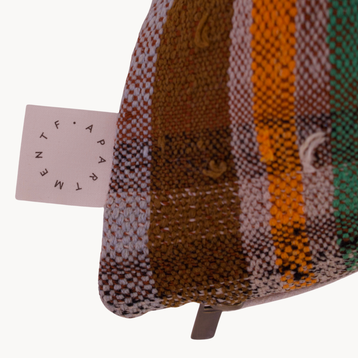 Upcycled Brown Textile Pillow - Apartment F
