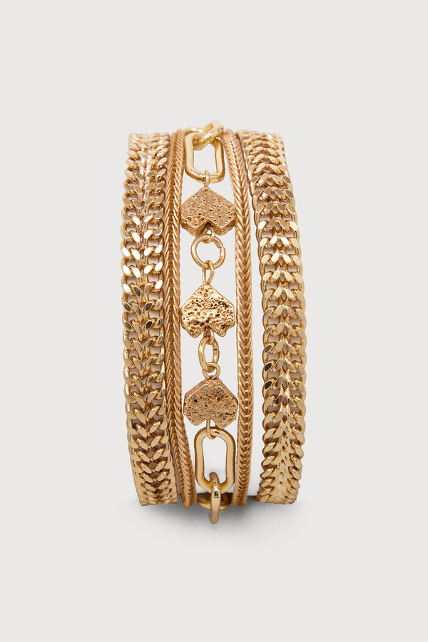 Gilded Heart Multi-Strand Bracelet - Gold