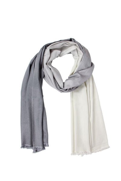 Cashmere Silk Scarf Ombre - Gray