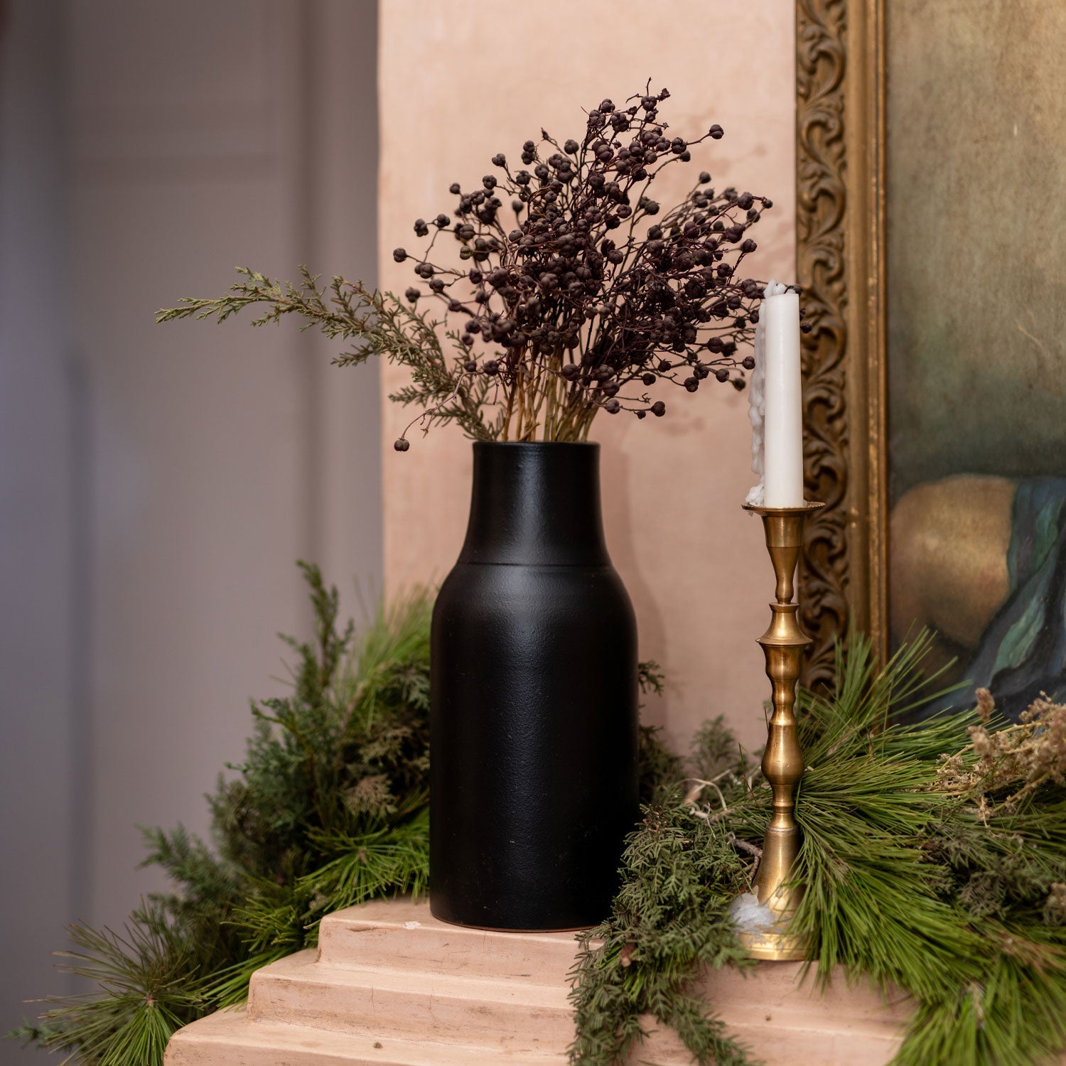 Matte Black Bottle Vase by Apartment F