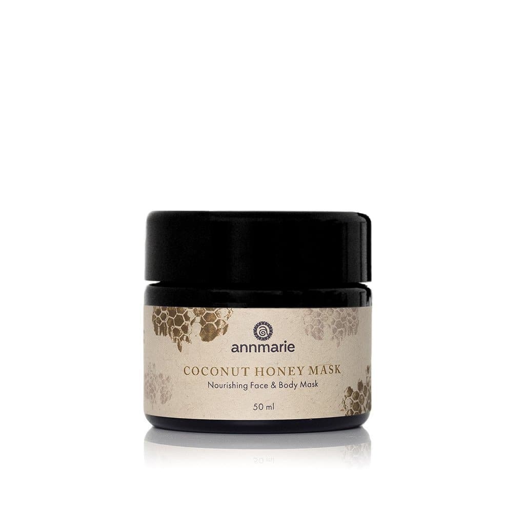 Coconut Honey Mask nourishing face and body mask in 50 ml jar with honeycomb design label.