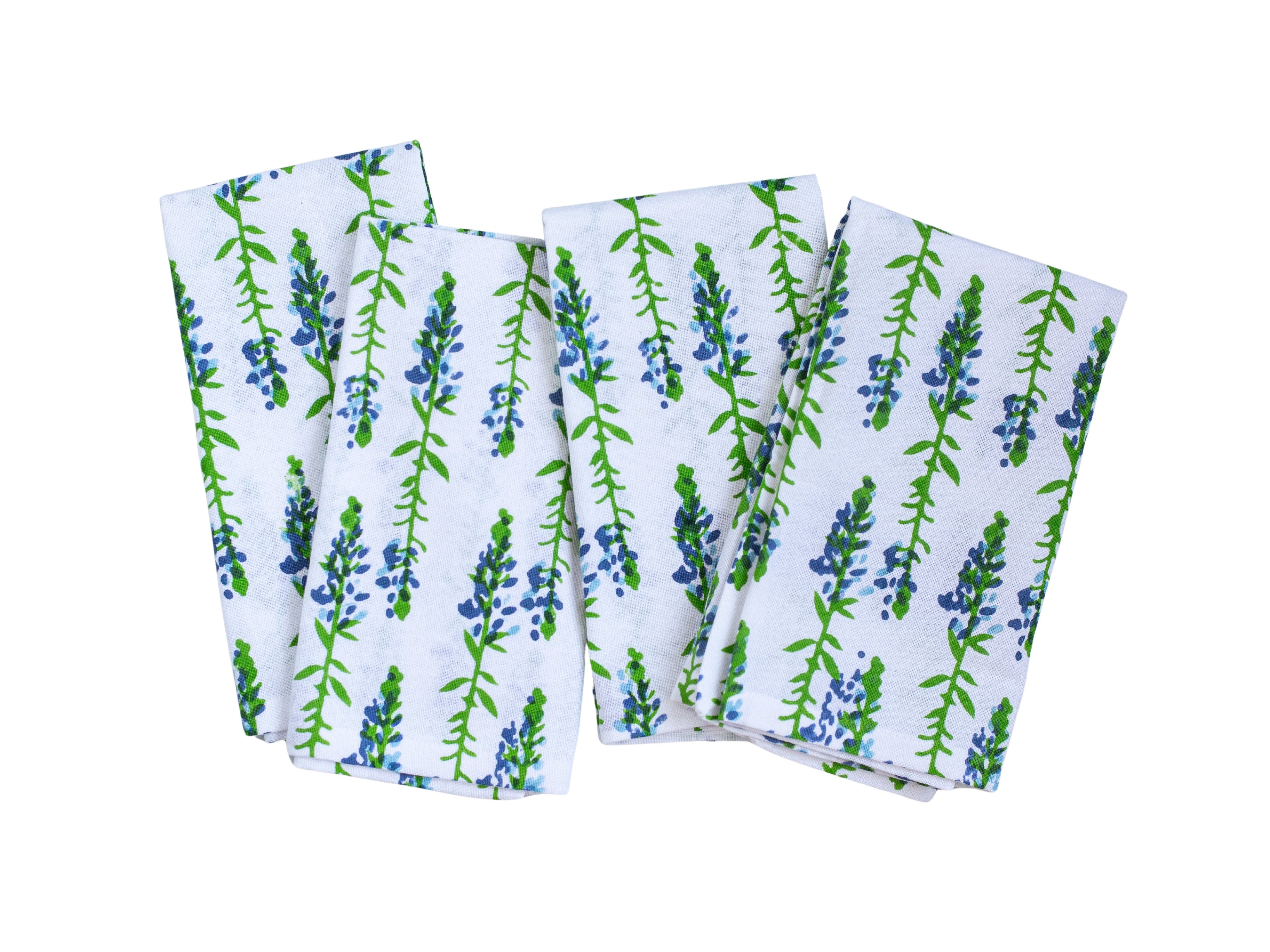 S/4 Organic Napkins -  Bluebonnet