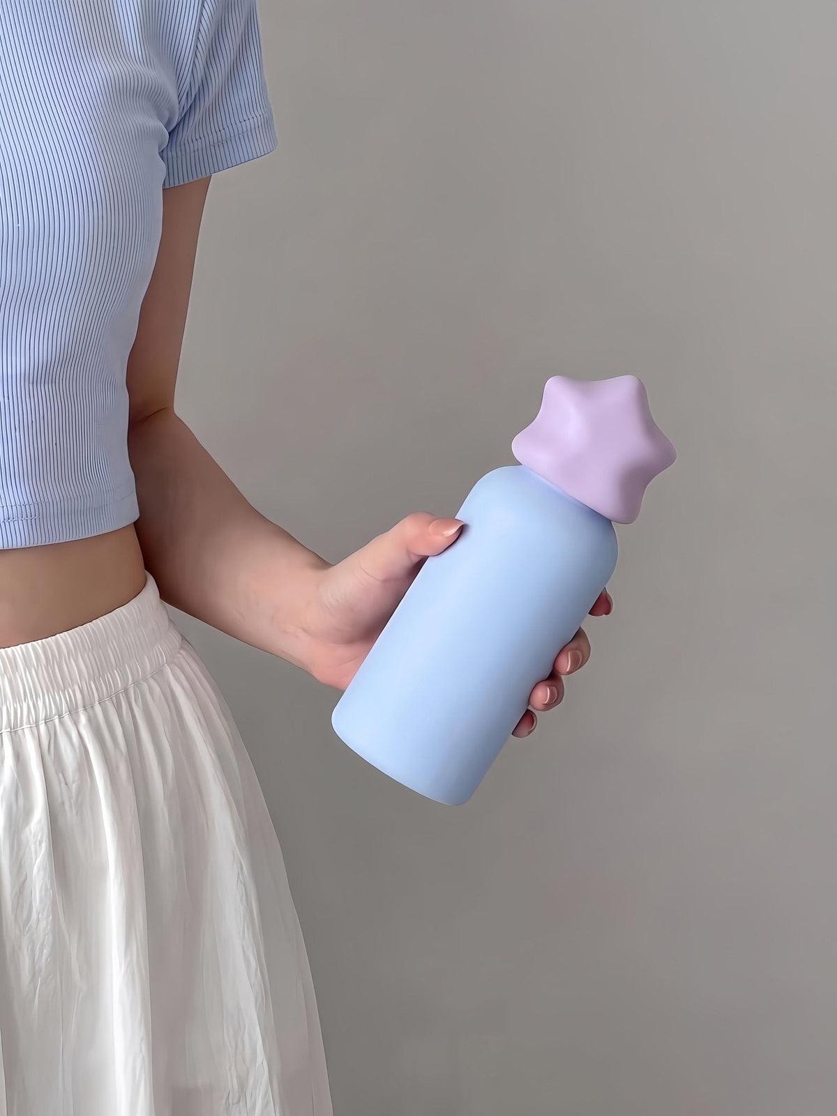 Dopamine Pastel Star Stainless Steel Thermos, Cute Compact Lightweight Vacuum Insulated Water Bottle -Thermoses- Pastel Star Thermos-Purple/Yellow - Inspecial Home