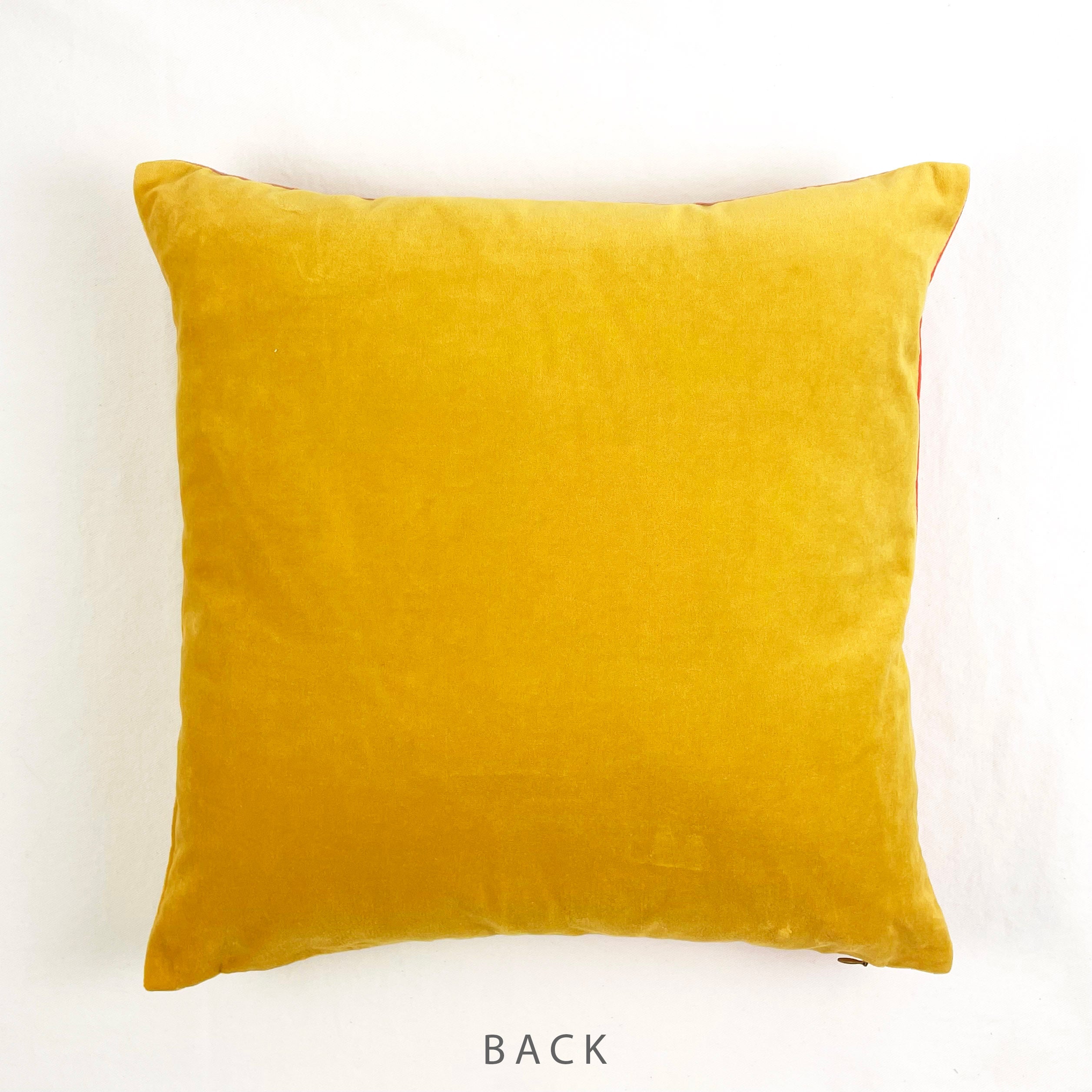 Cotton Velvet Pillow Cover - Half & Half Colorblock - Thumbnail 4