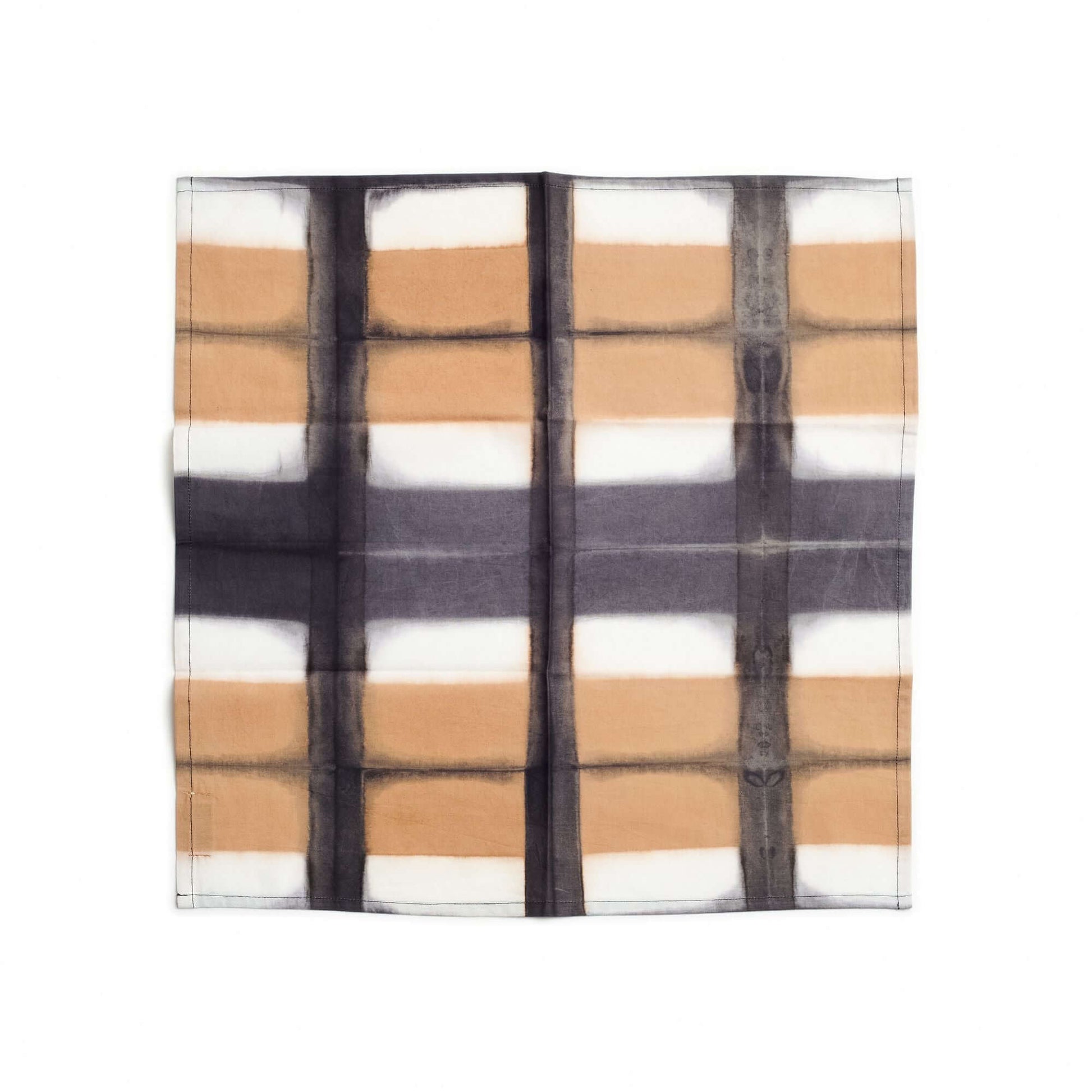 Chowk Red Print Cotton Artisanal Table Napkin Set featuring a stylish brown and white pattern for elegant table settings.