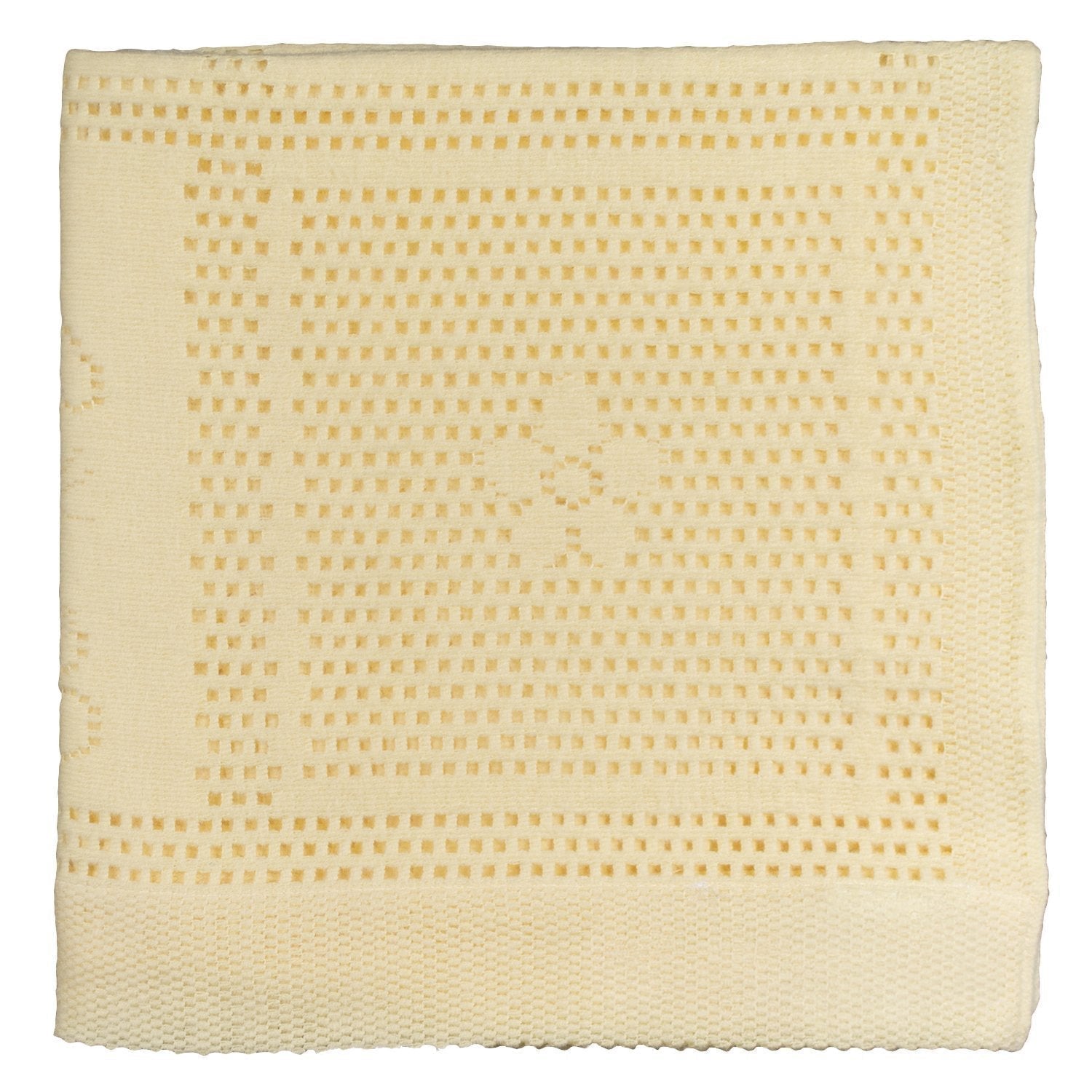 Southampton Home Lace Weave Bunny Baby Blanket ~ Yellow ~-Gifts-[bar code]-Prince of Scots