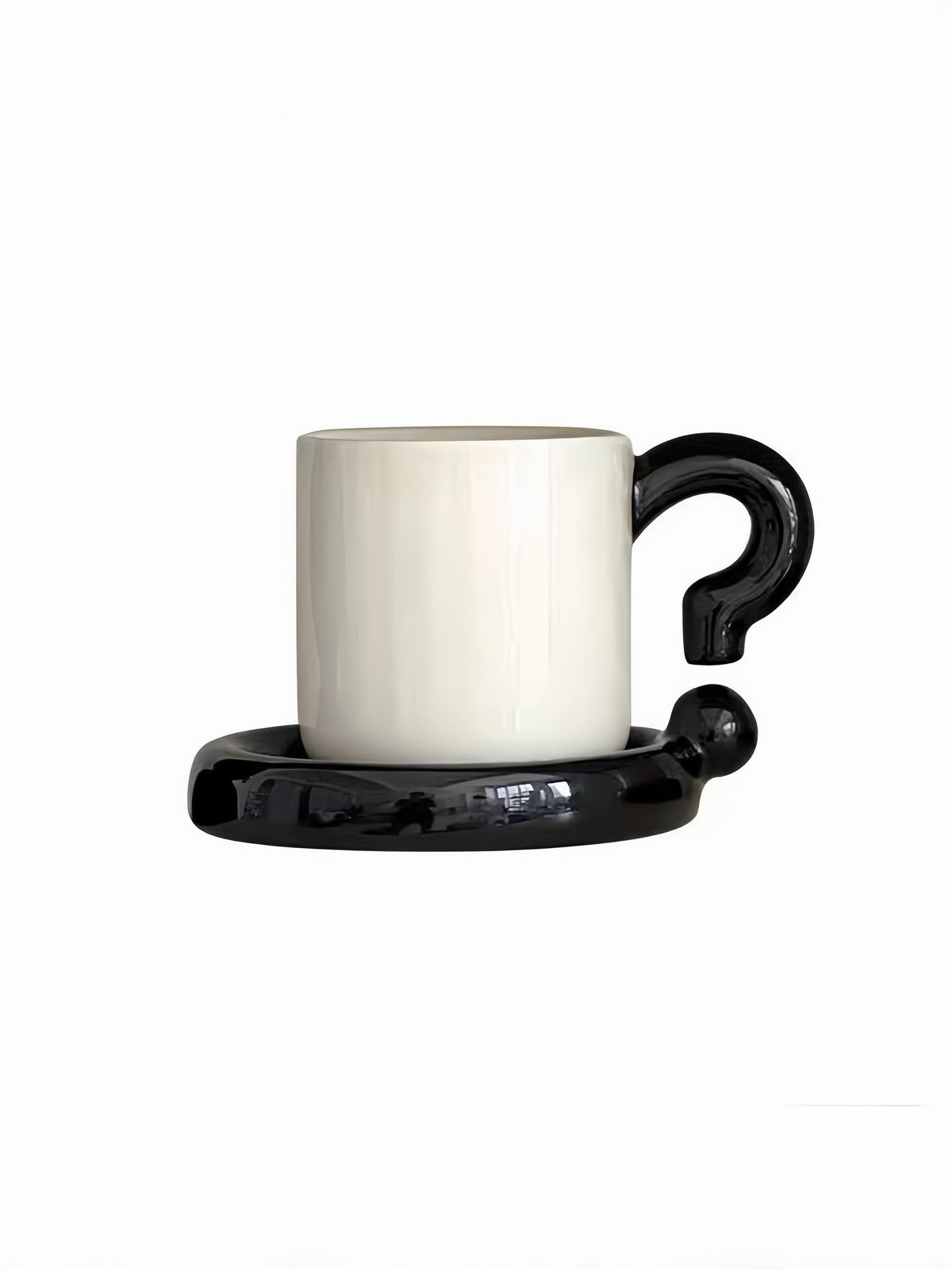 Handmade Ceramic Coffee Mug with Saucer