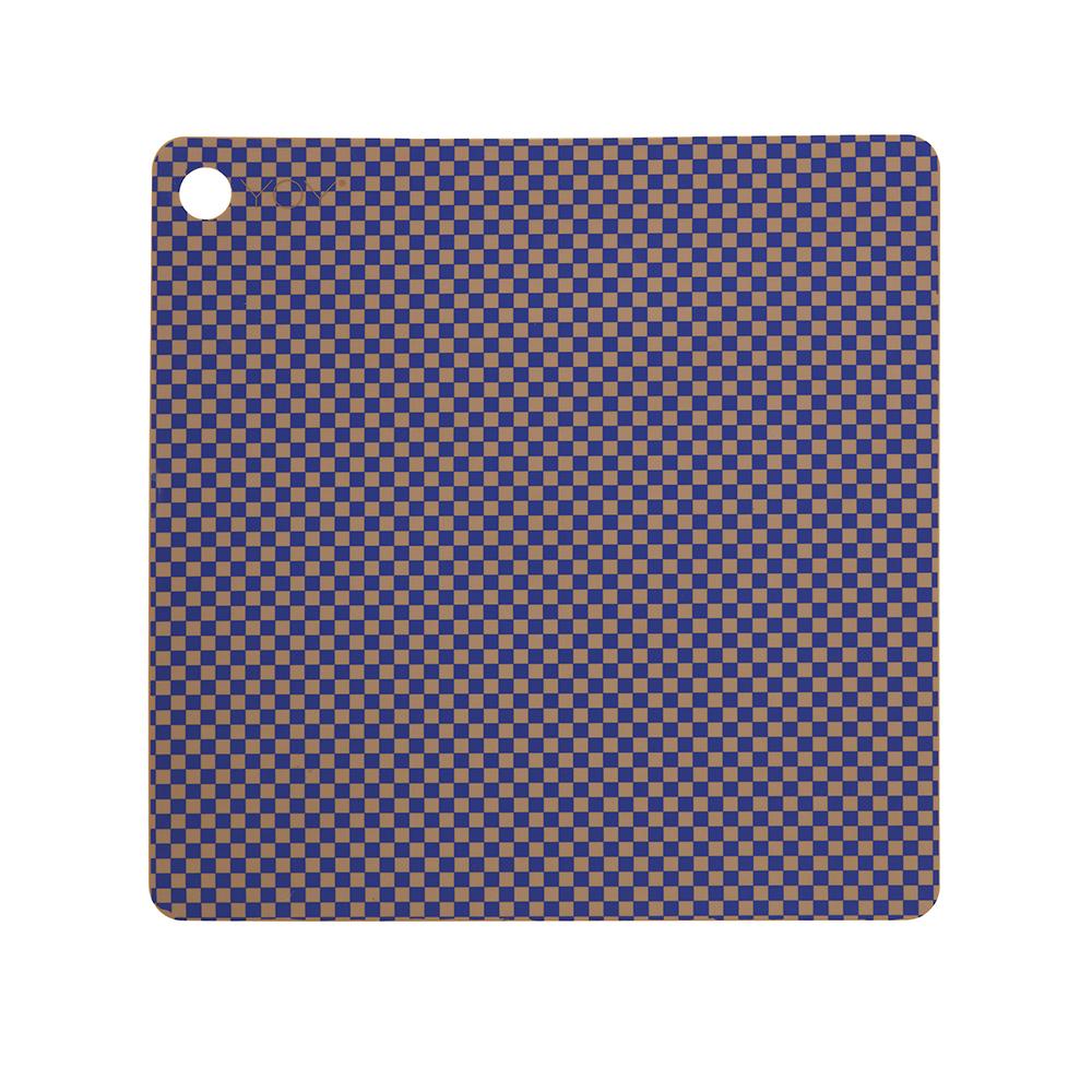 Placemat Checker Pack Of 2 Optic Blue 1