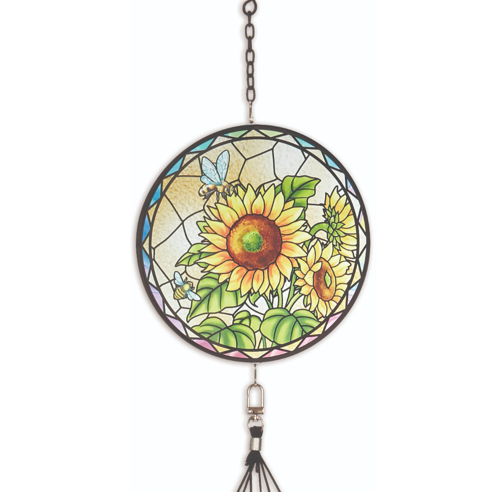 Bee Stain Glass Wind Chime - 40 inch