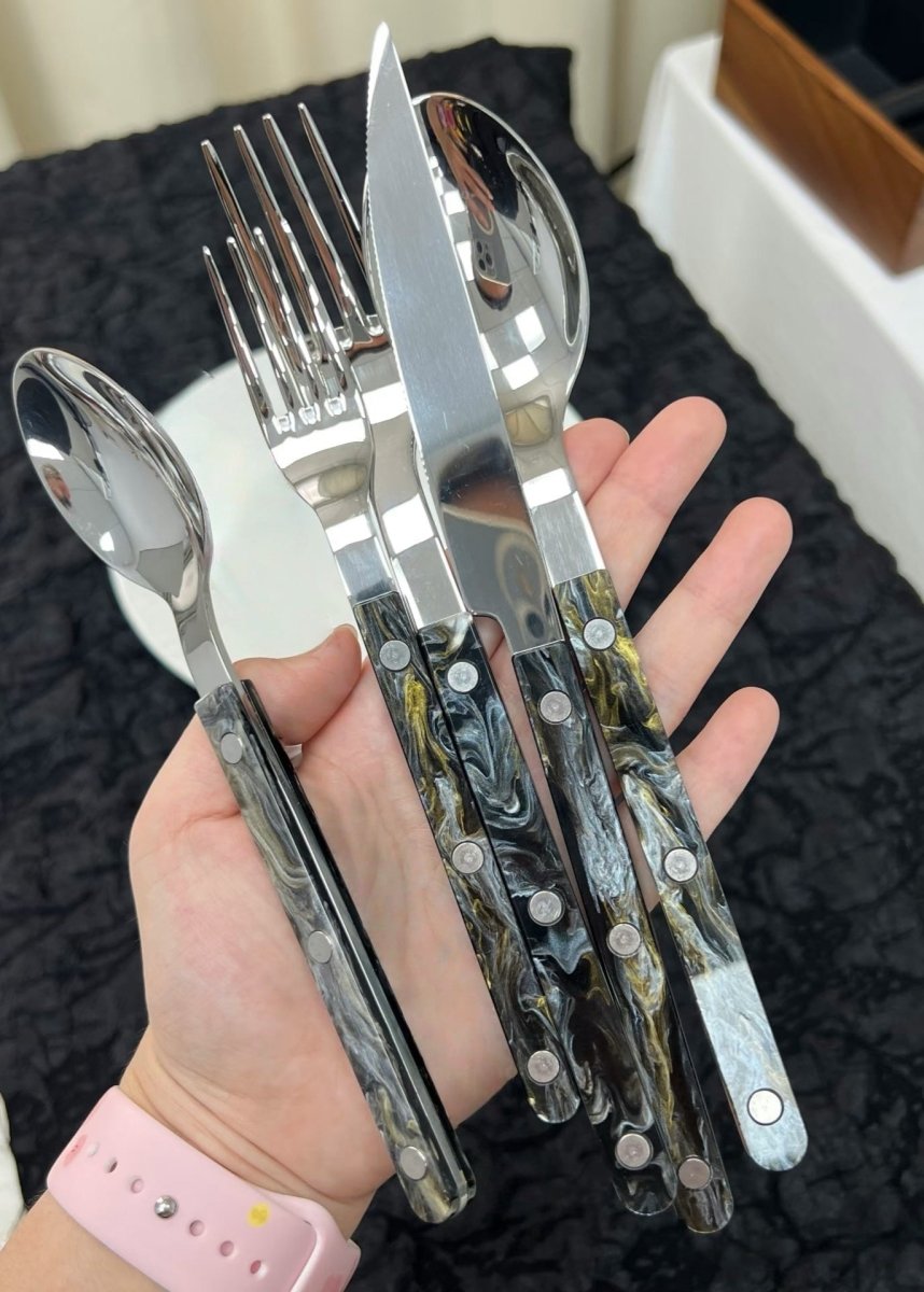 Set Of 10 Pcs Modern Elegant Terra Flatware - Bistrot Style Cutlery Silverware Set - Flatware Sets - Terra Flatware Set of 10 - The Great Barrier Reef - INSPECIAL HOME