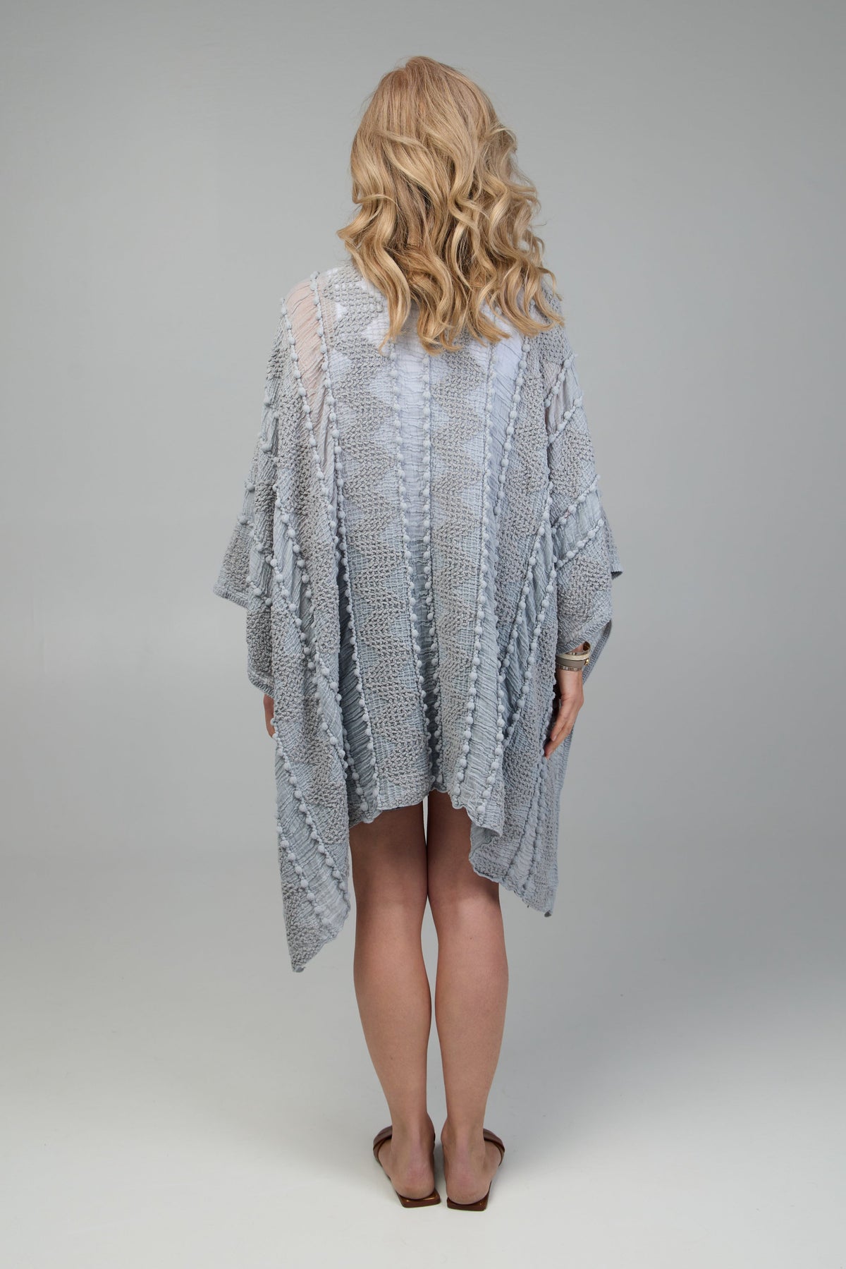 Bohemian Textured Kimono - Light Grey