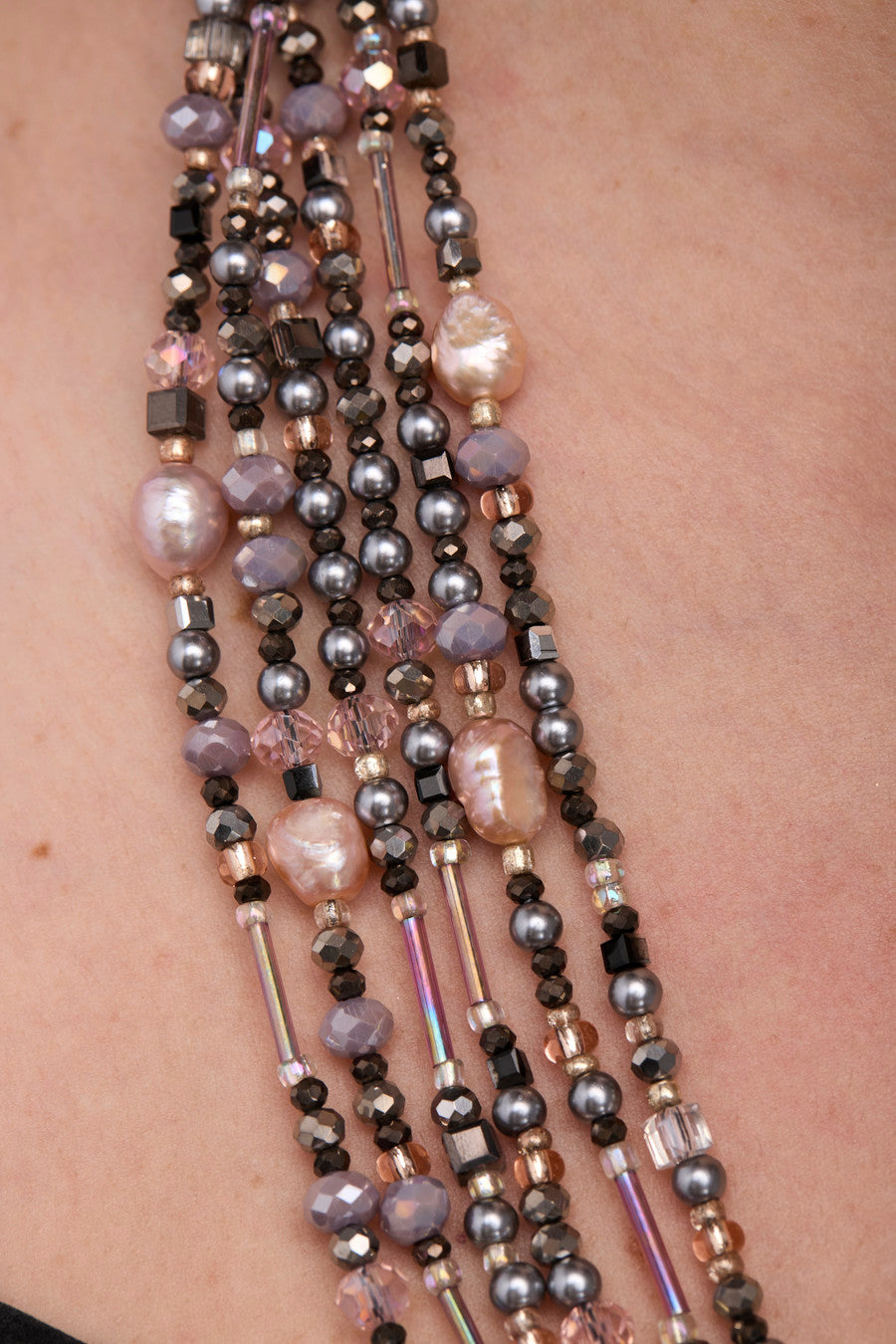 Amethyst Multi Beaded Necklace - Thistle